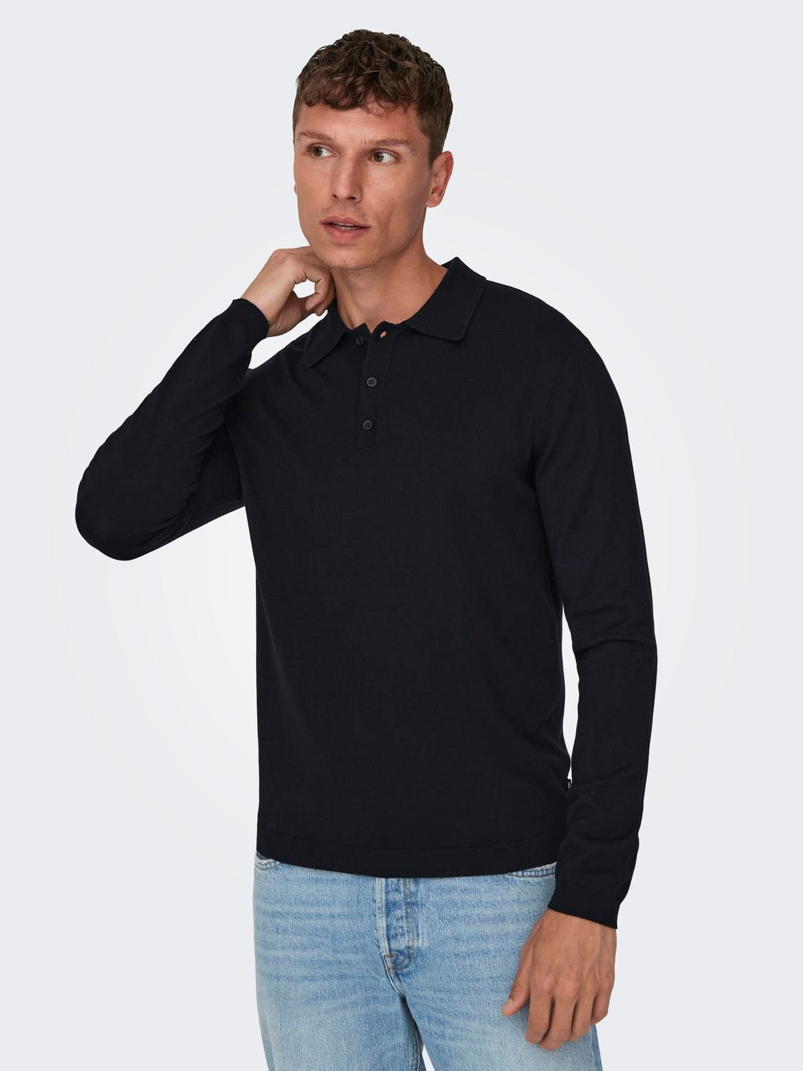 Polo Manga Larga Wyler Marino