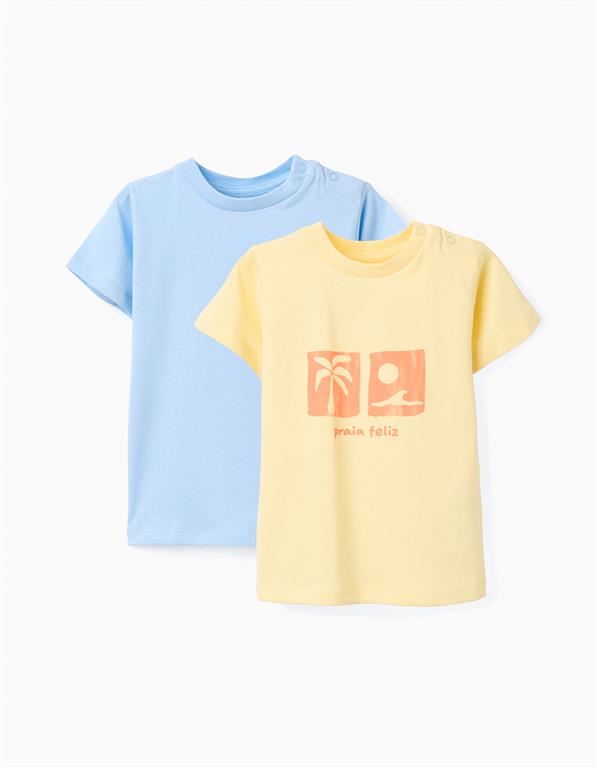 Pack 2 Camisetas Amarillo/Azul Bebé