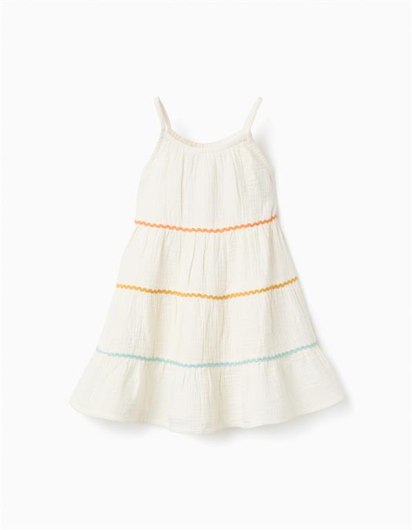 Vestido Crudo Rayas Crochet