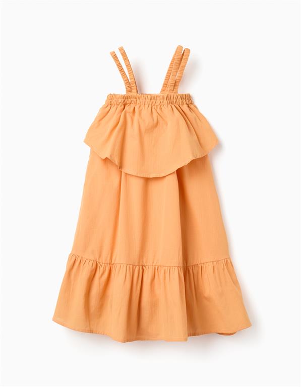 Vestido Naranja Volantes