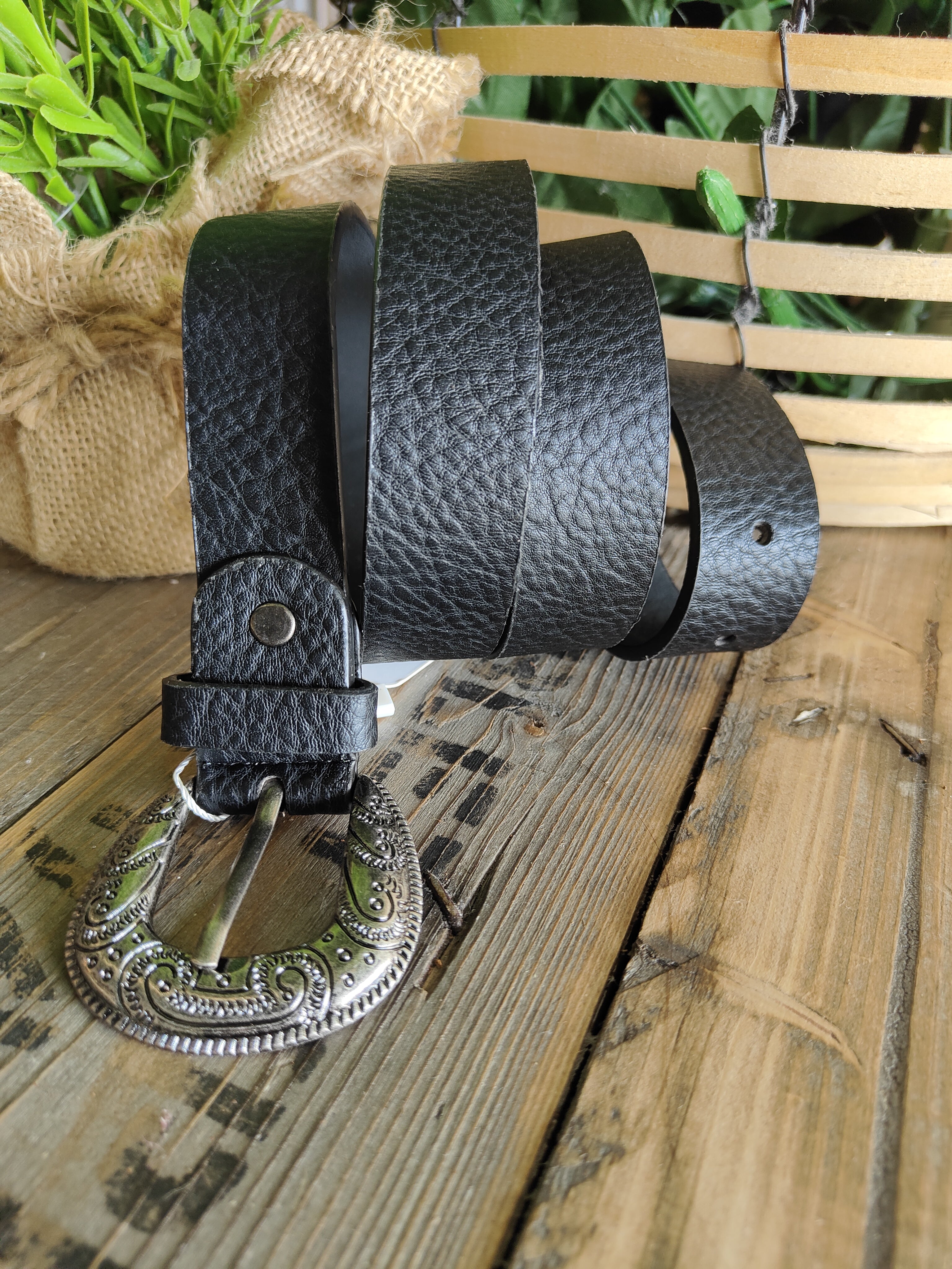 Cinturón Hebilla Espiga Negro