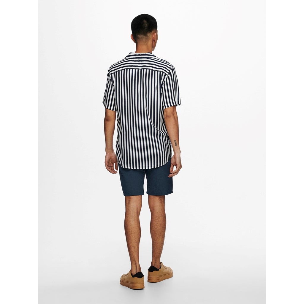 Camisa Rayas Azul Marino