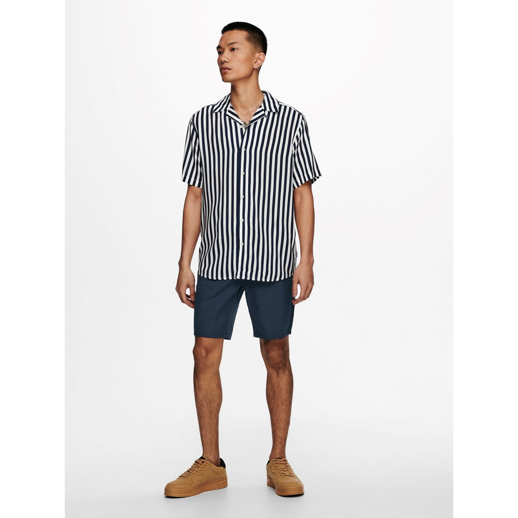 Camisa Rayas Azul Marino