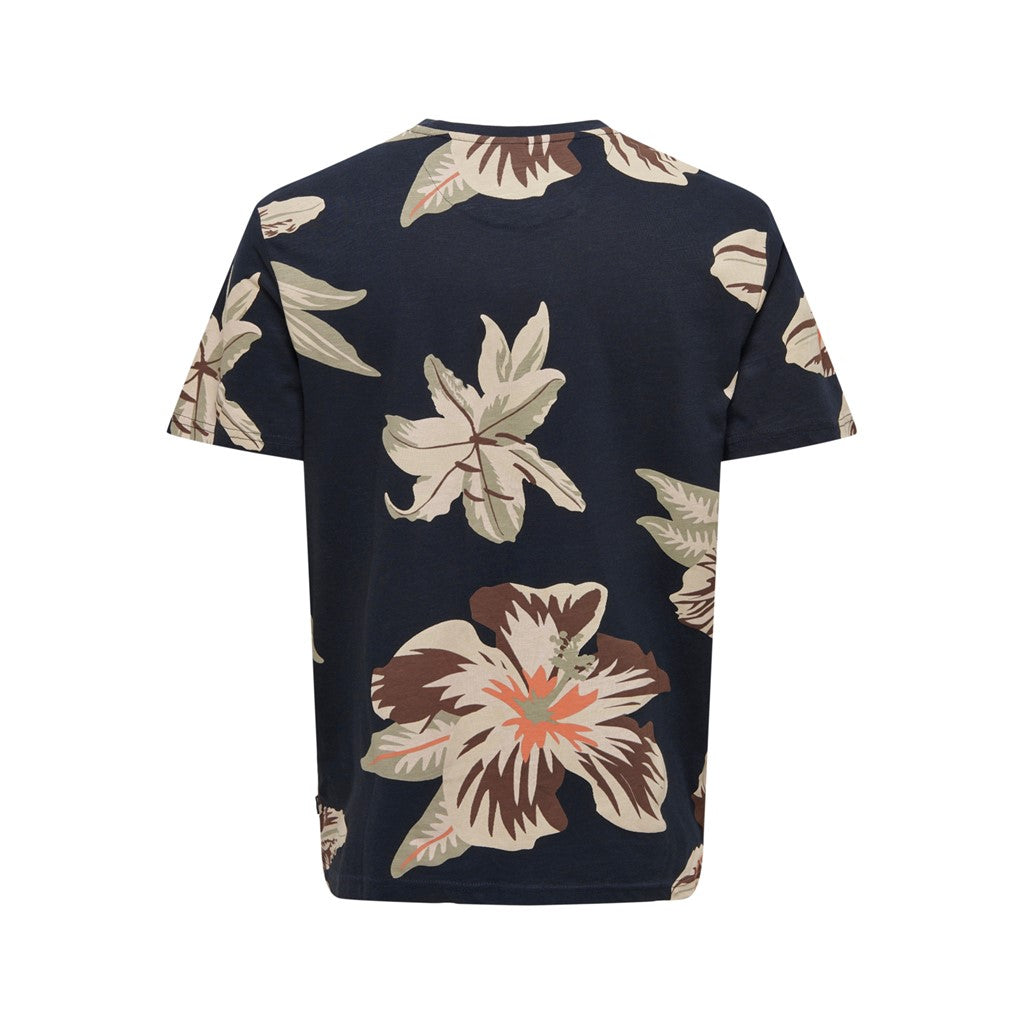 Camiseta Floral Negro