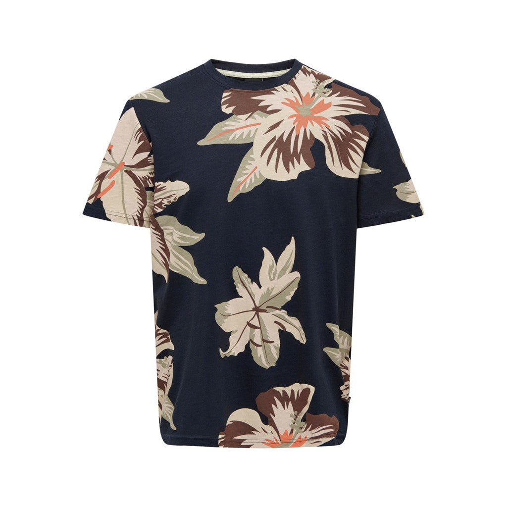 Camiseta Floral Negro