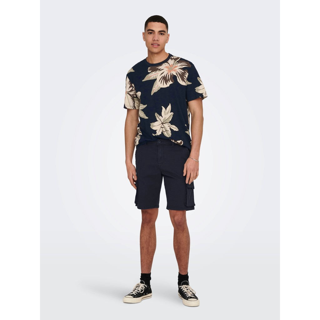 Camiseta Floral Negro