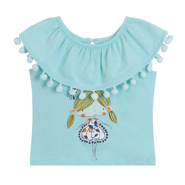 Camiseta Cuello Volantes
