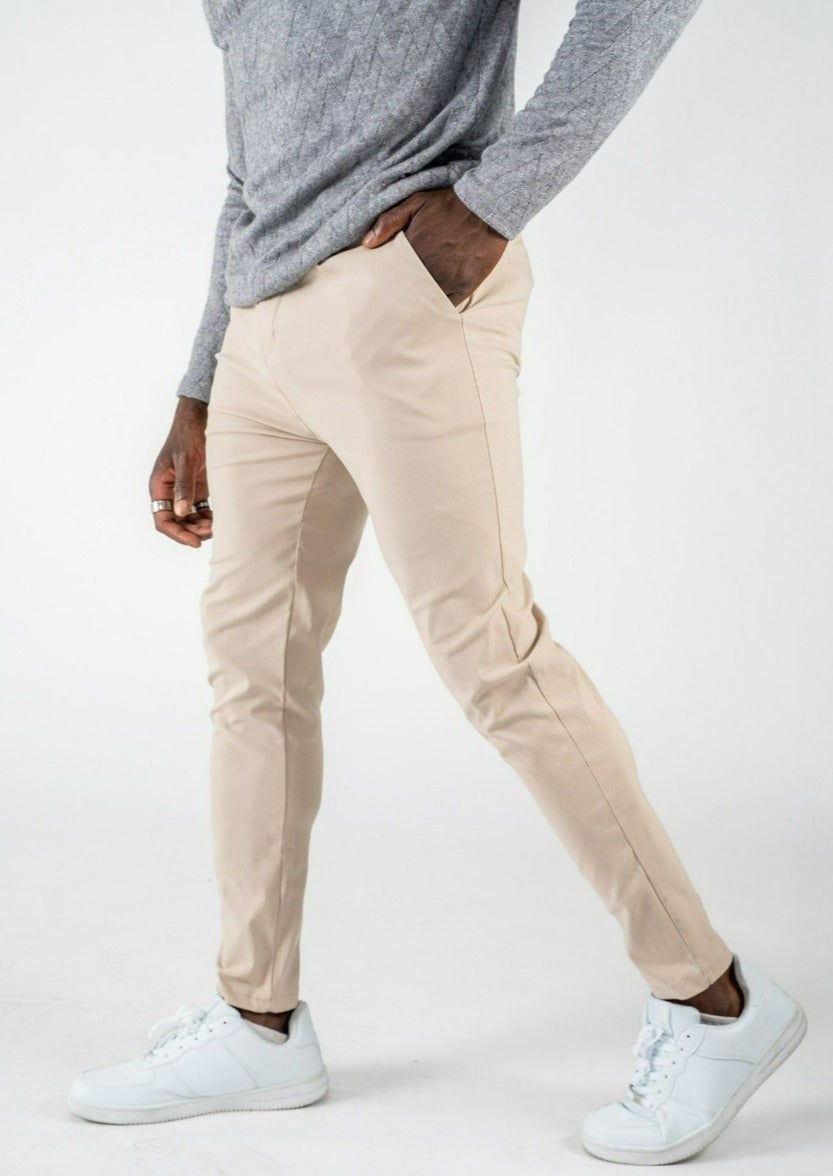 Pantalón Skinny Fit Beige