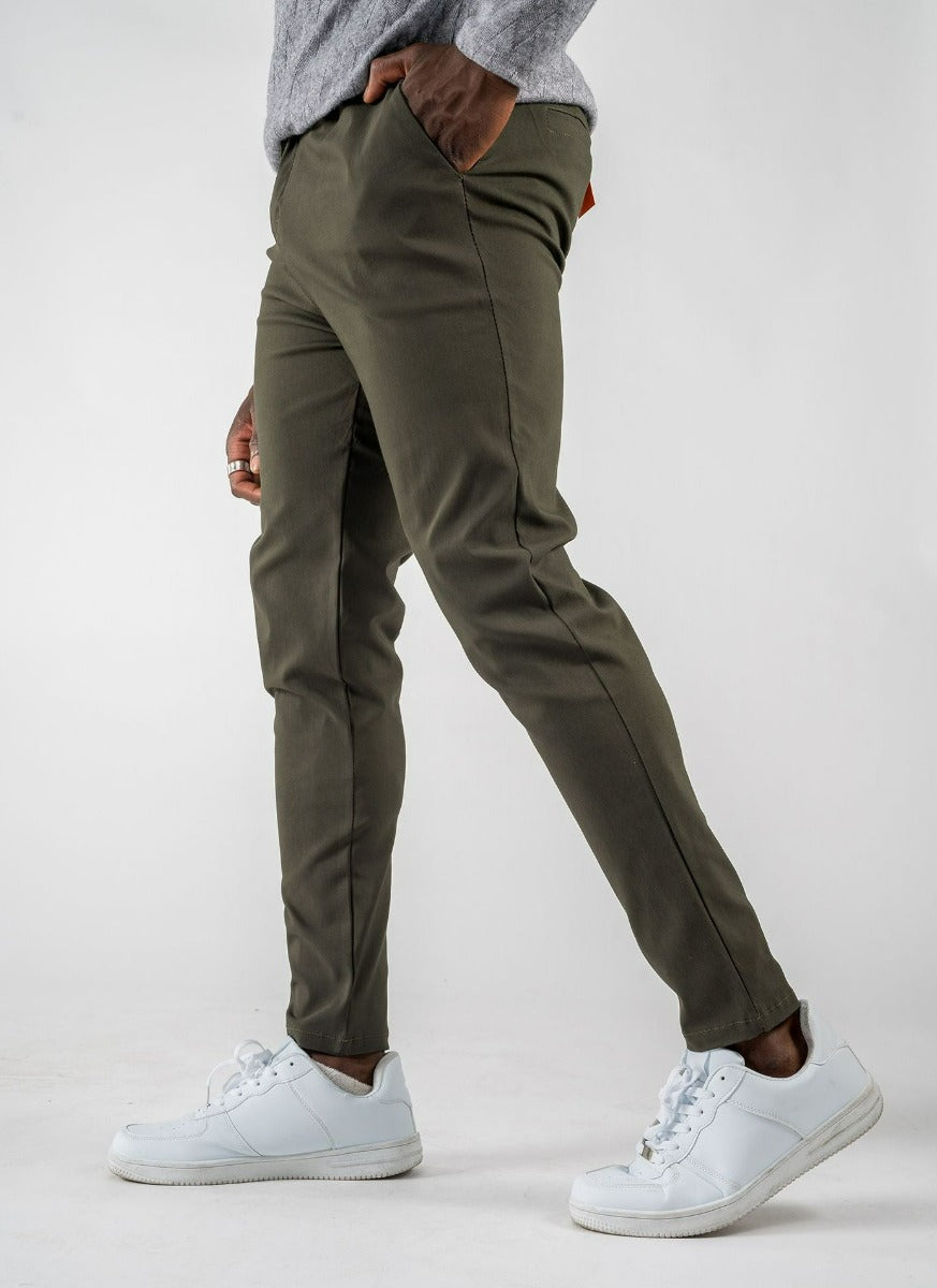 Pantalón Skinny Fit Verde Militar
