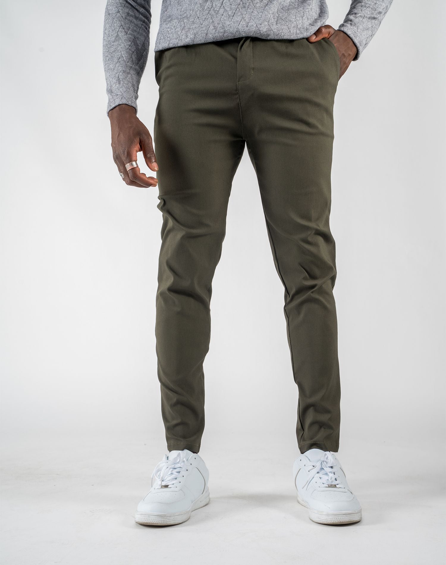 Pantalón Skinny Fit Verde Militar