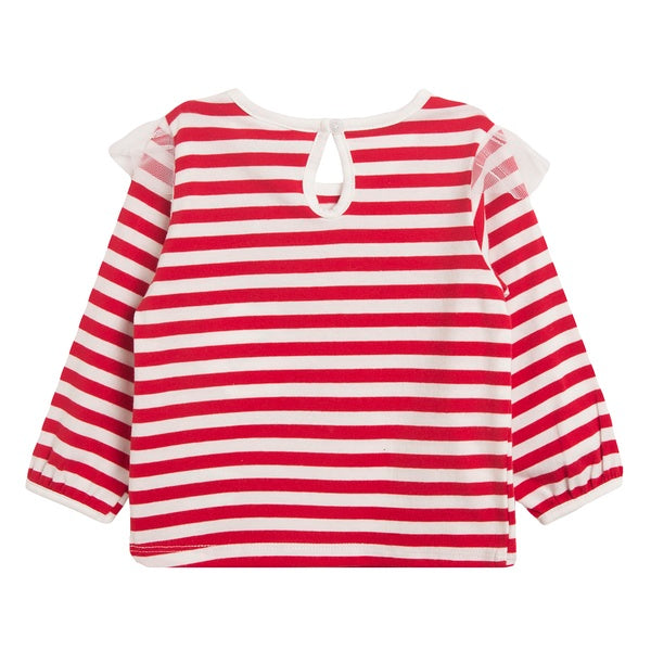 Camiseta Rayas Rojas Gato