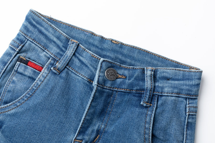 Jeans Elástico Detalle Rojo