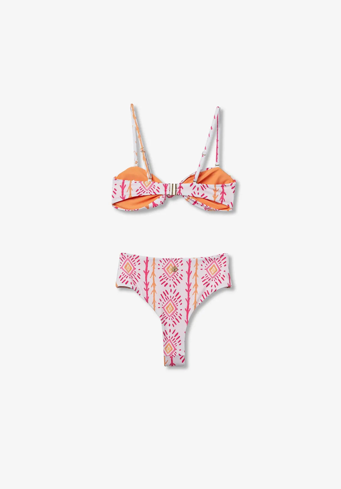 Bikini Bandeau Strawberry Estampado Naranja Nudo