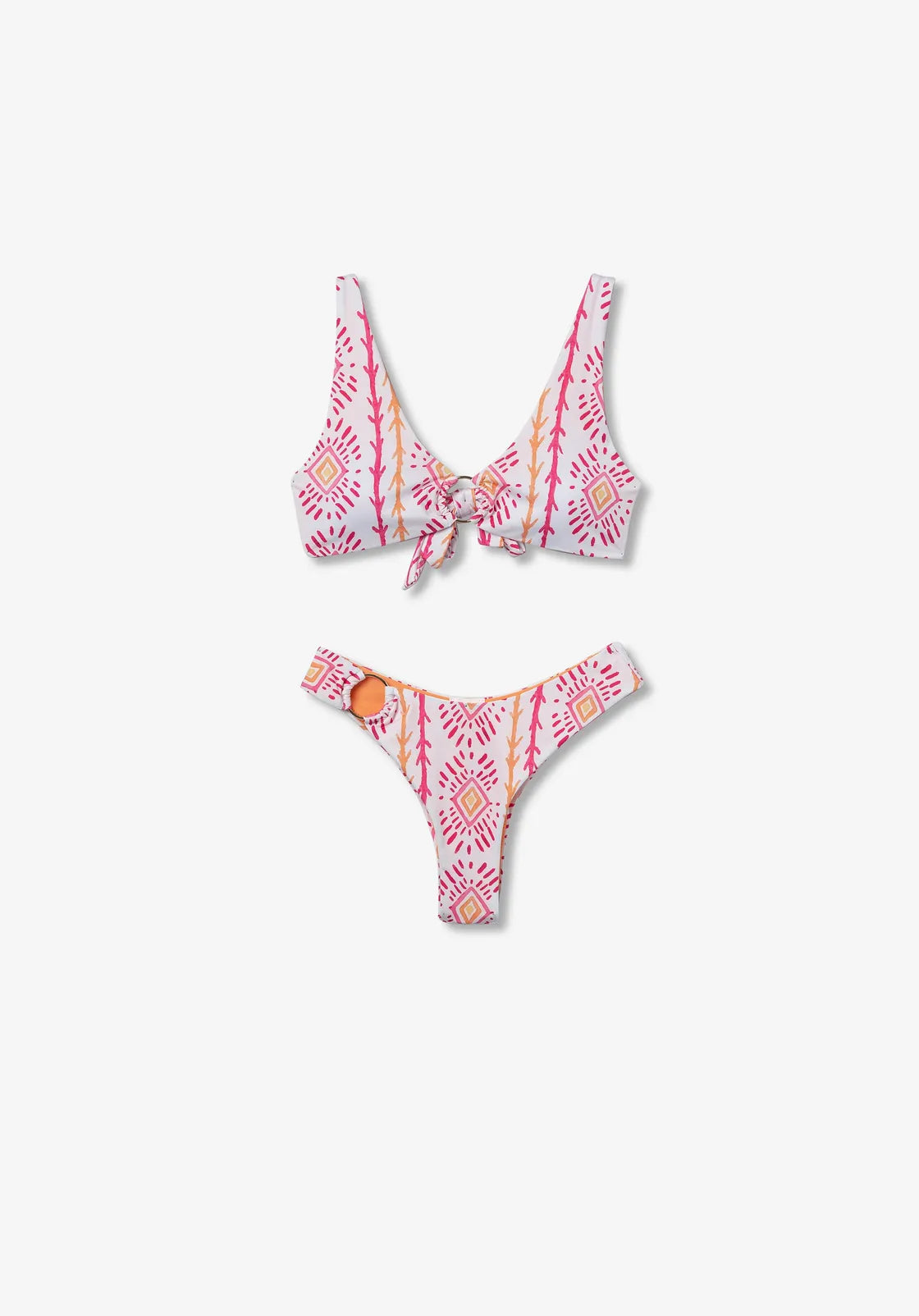 Bikini Lemon Estampado Naranja Aro