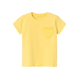Camiseta Amarilla Bolsillo Corazón