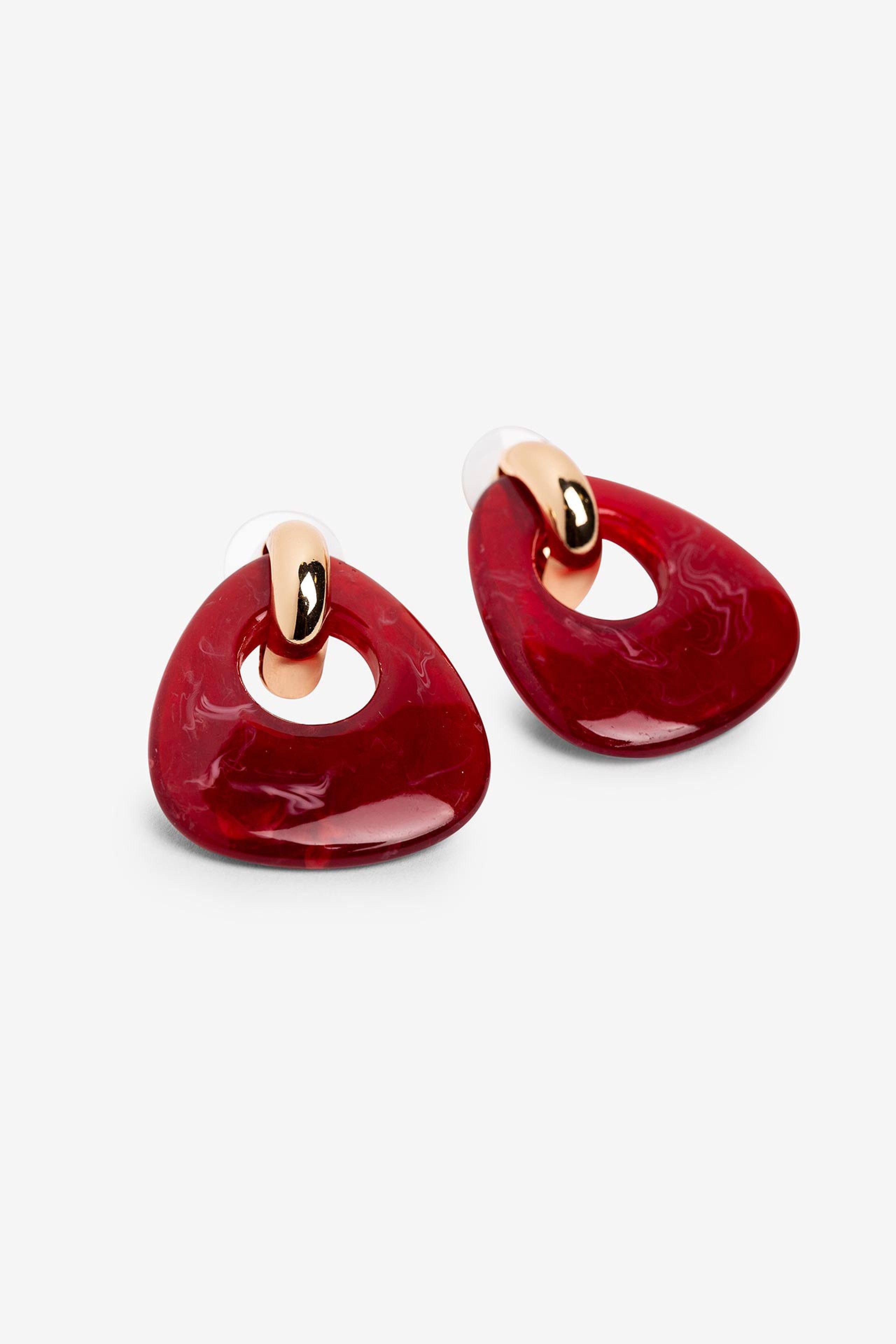 Pendientes Triangulares Rojos 6088