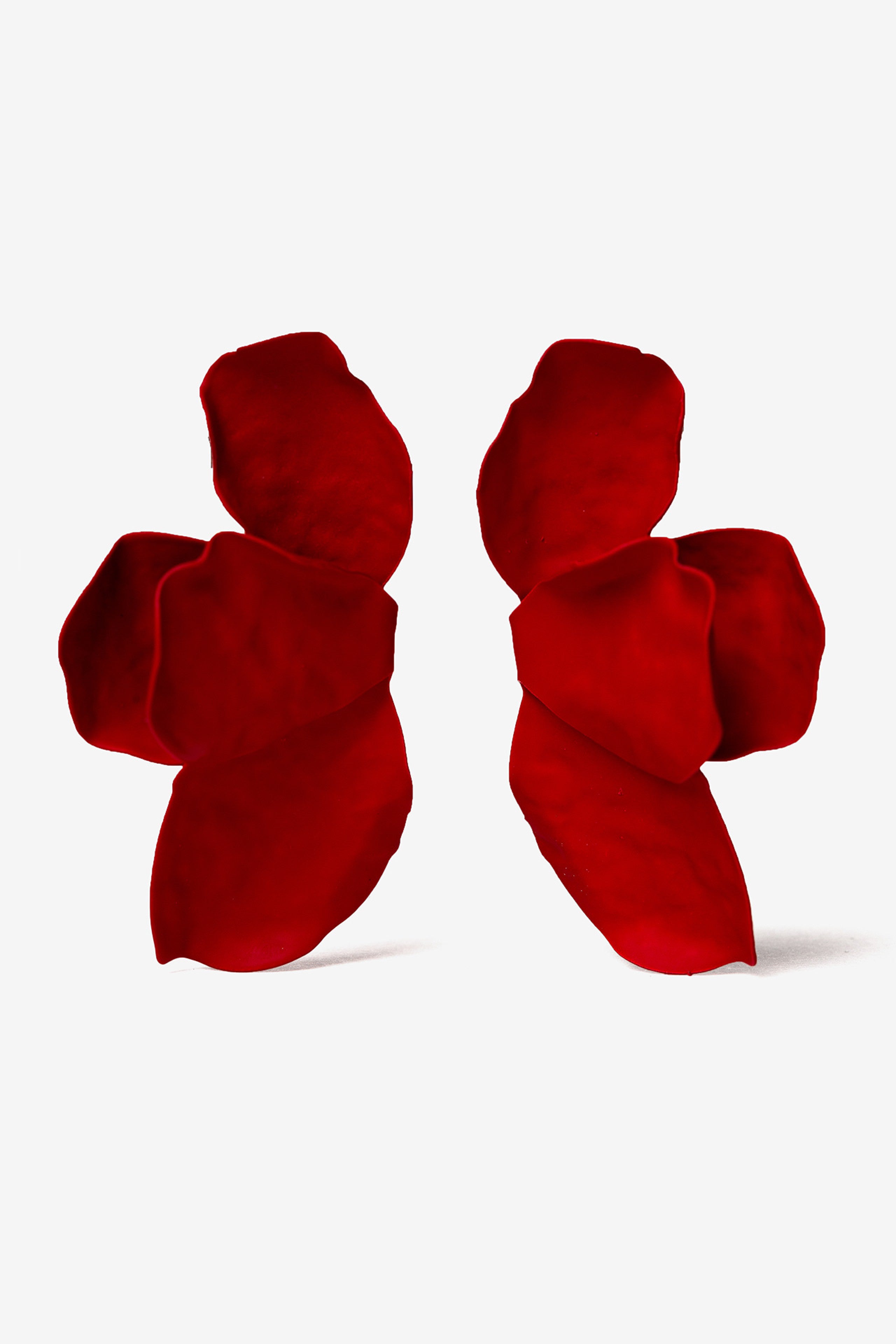 Pendientes Pétalos Rojo 9113