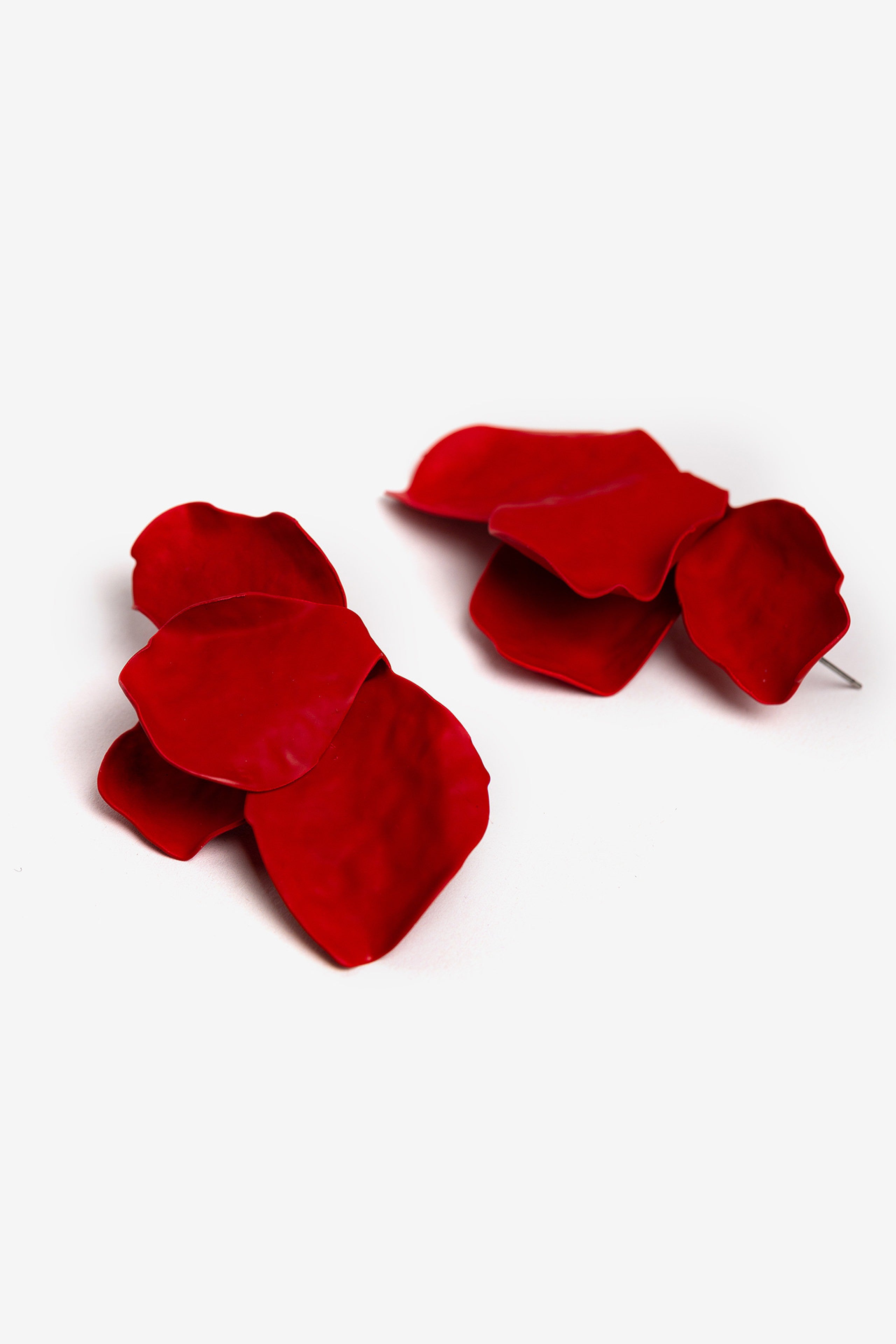 Pendientes Pétalos Rojo 9113