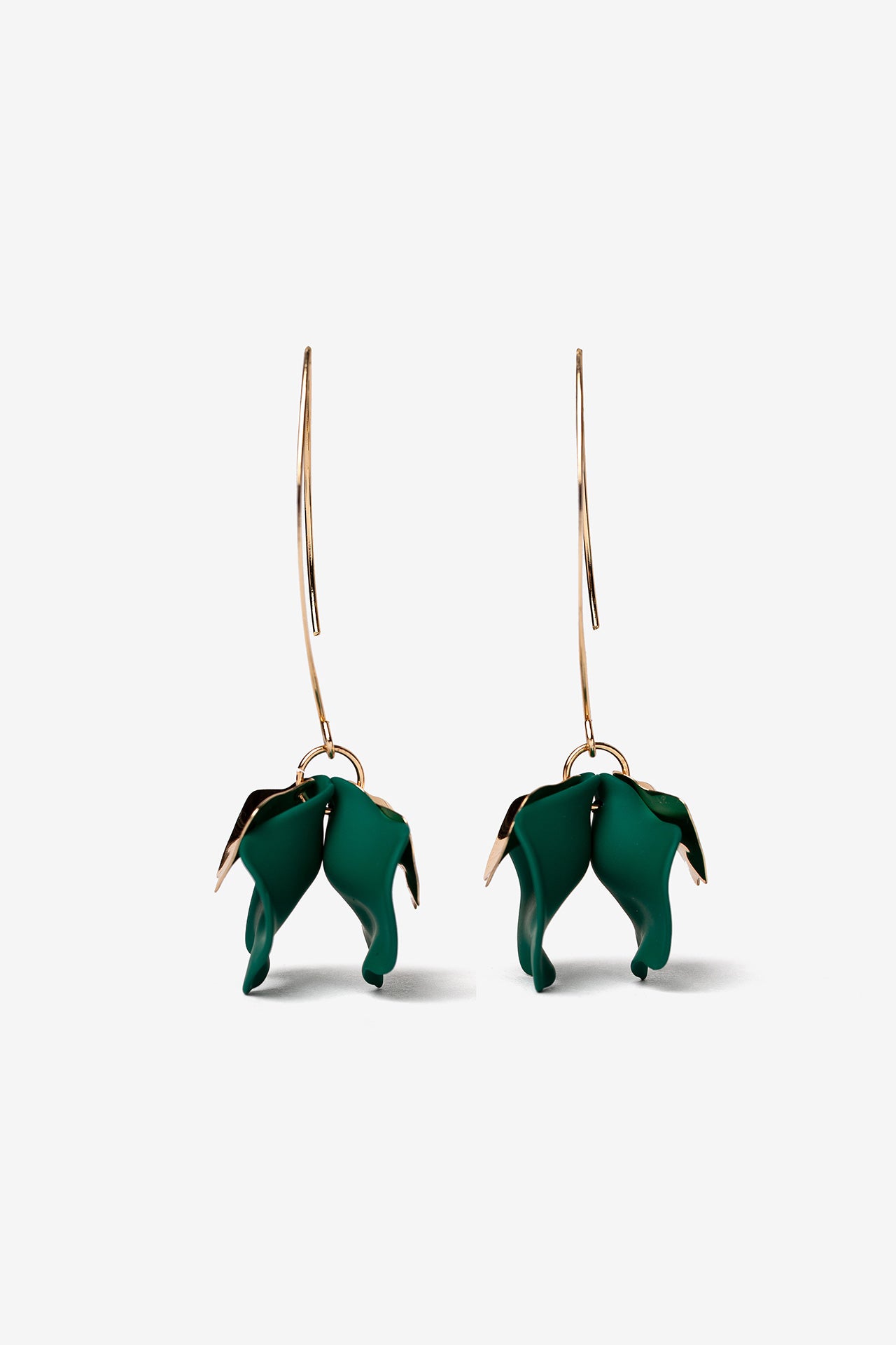 Pendientes Pétalos Verde 8384
