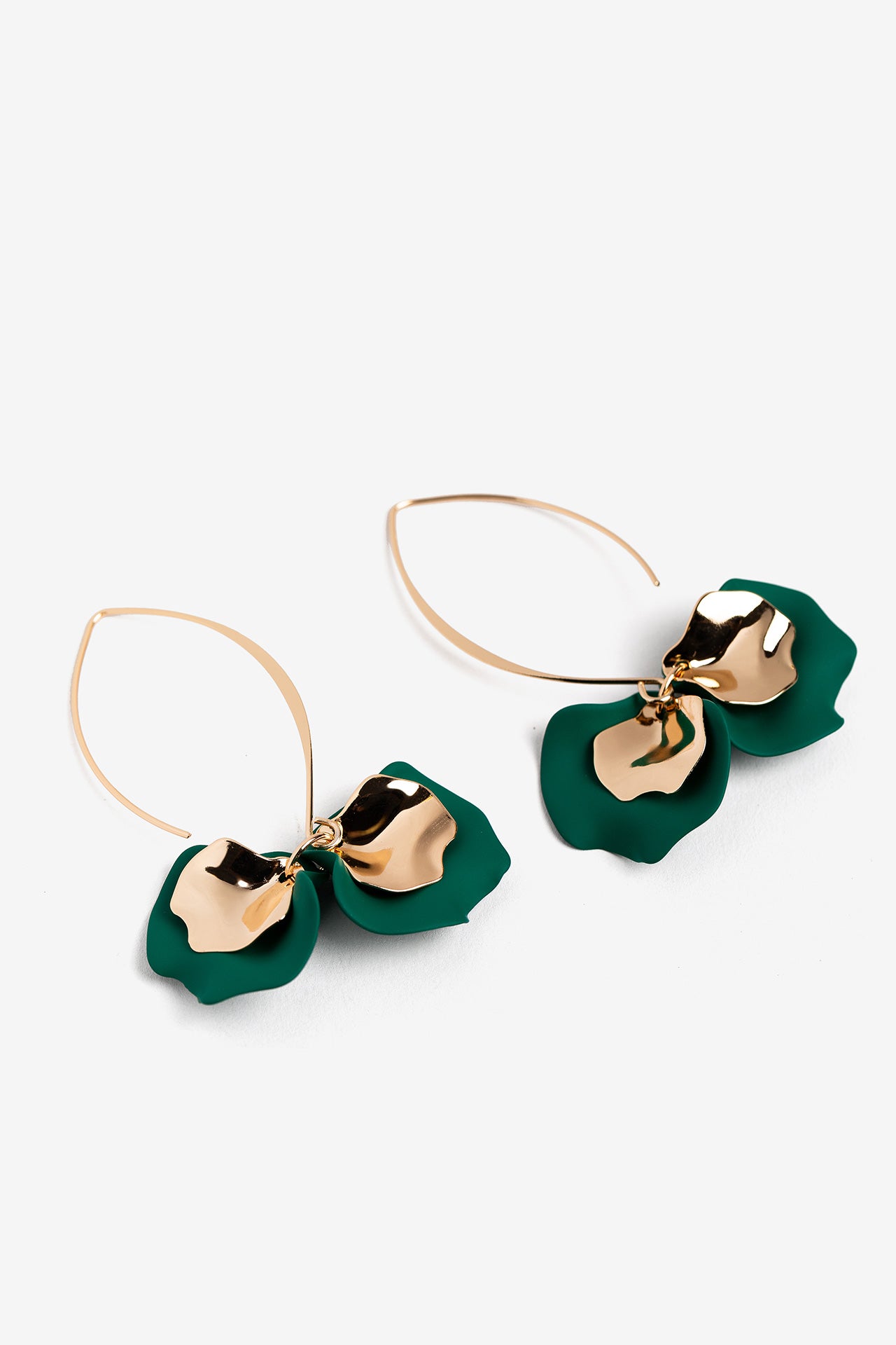 Pendientes Pétalos Verde 8384