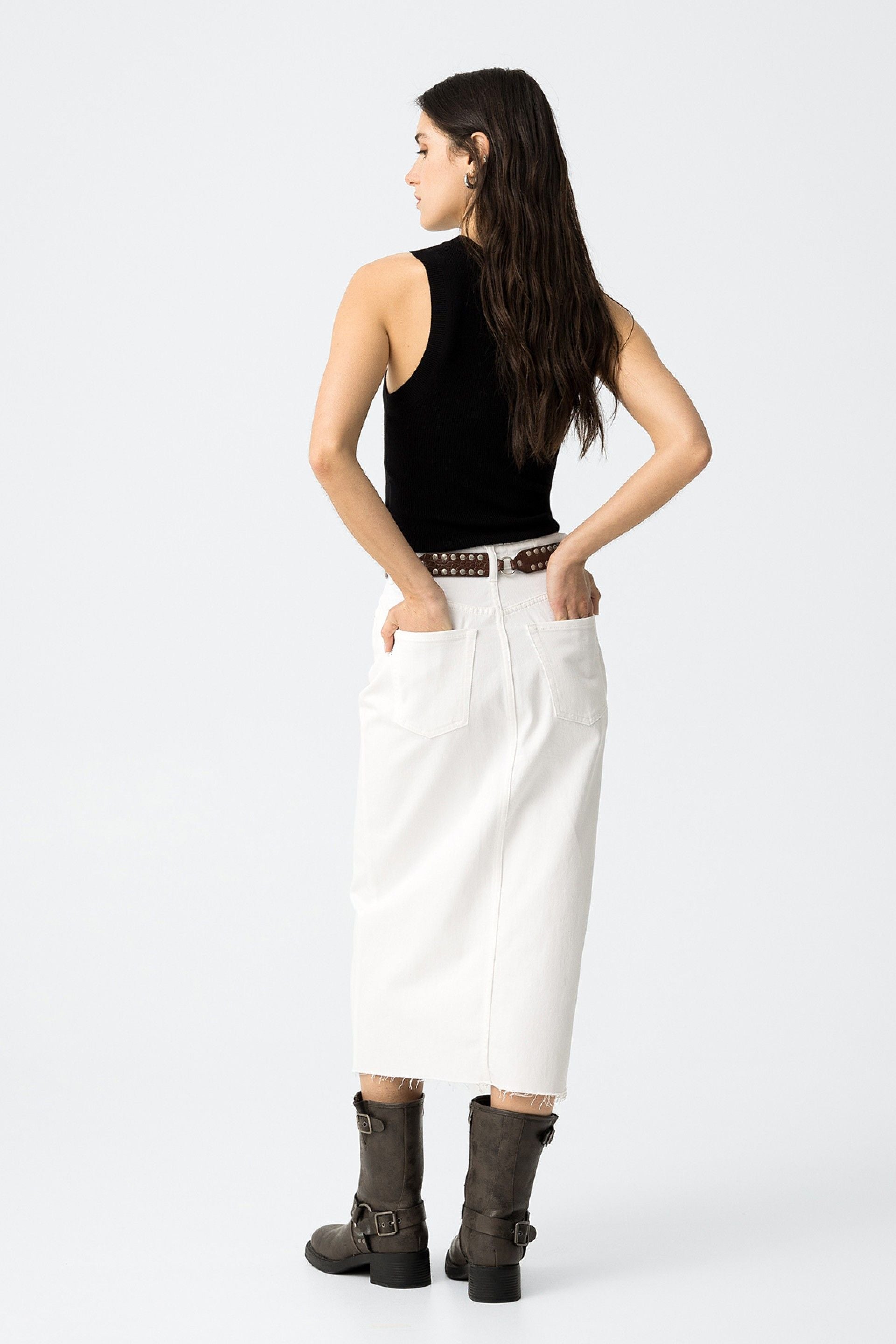 Falda Blanca Midi Stefani