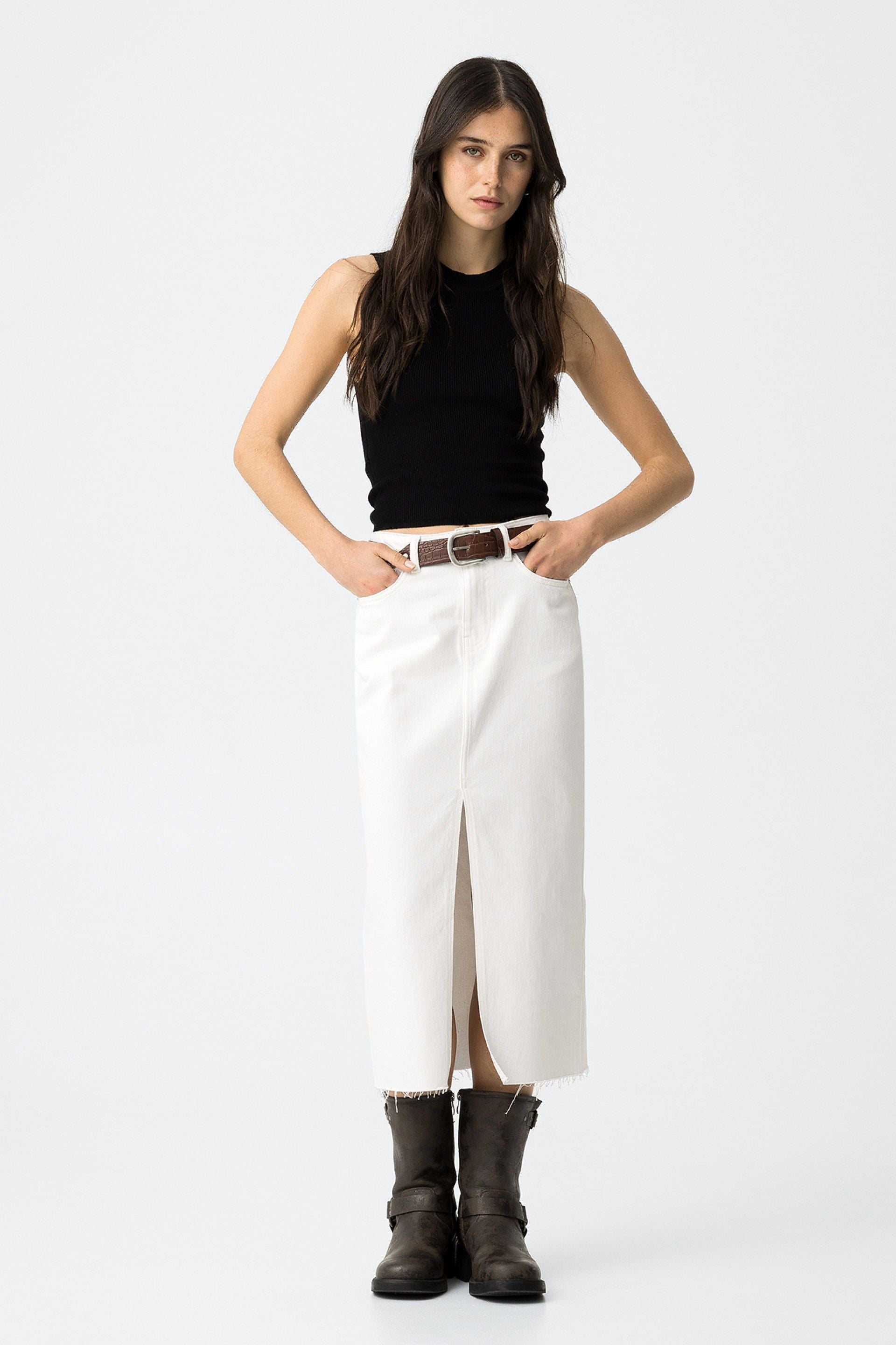 Falda Blanca Midi Stefani