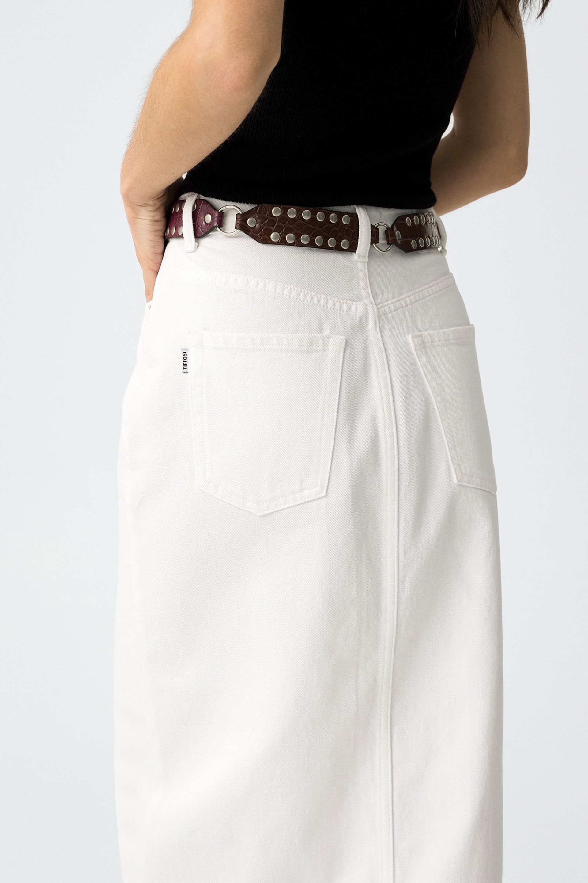 Falda Blanca Midi Stefani