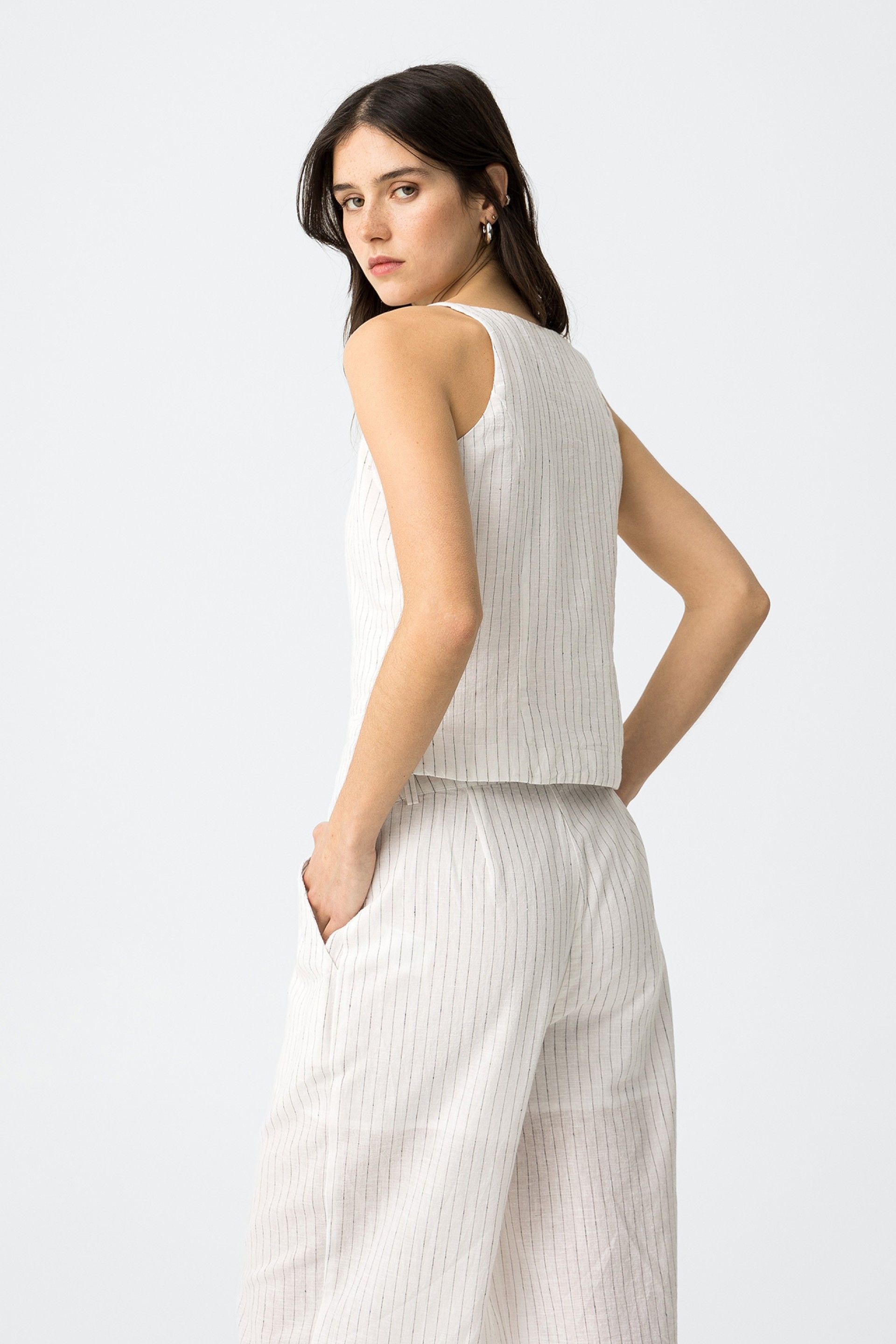 Chaleco Genesis Rayas Blanco
