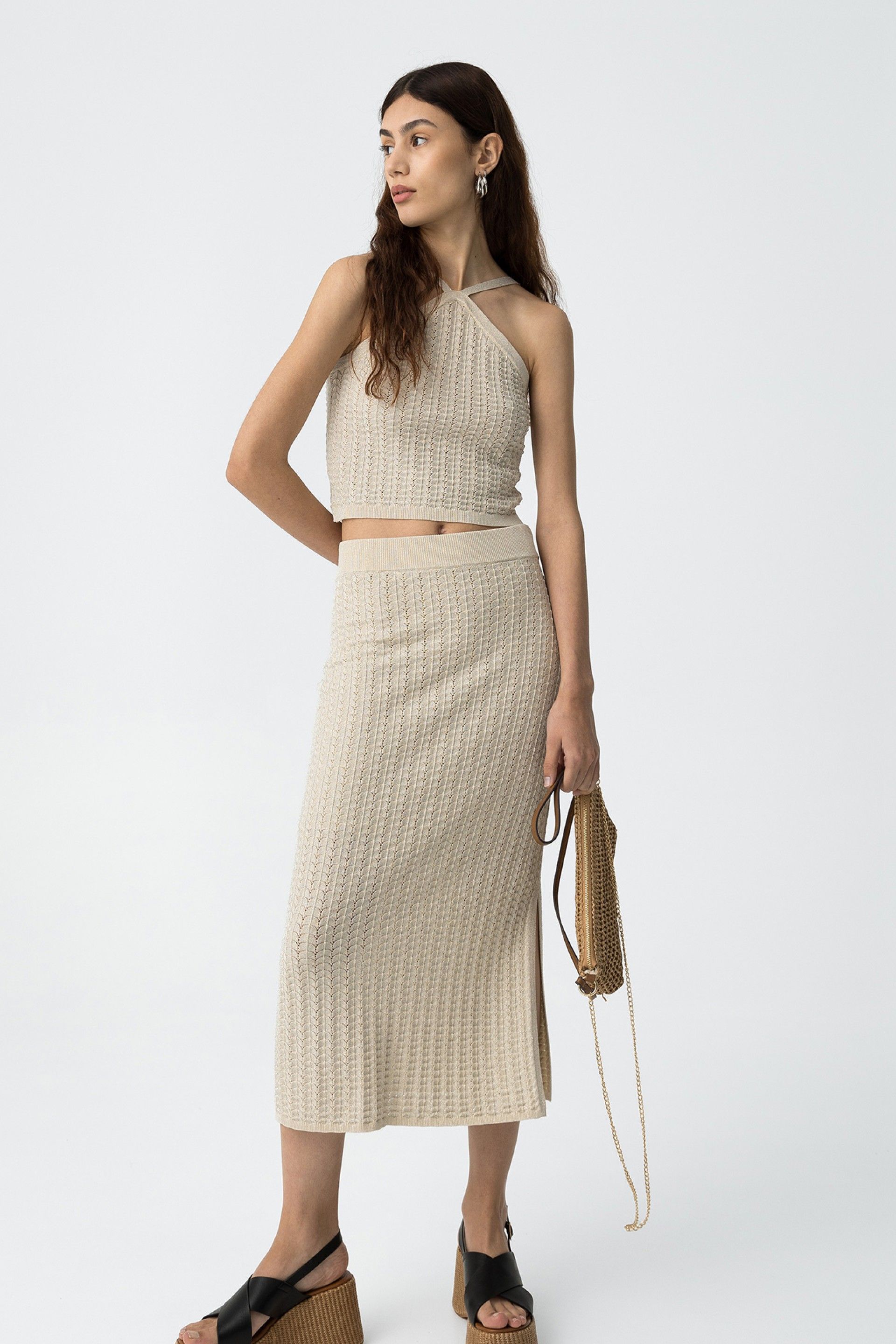 Falda Midi Lurex Anaxo