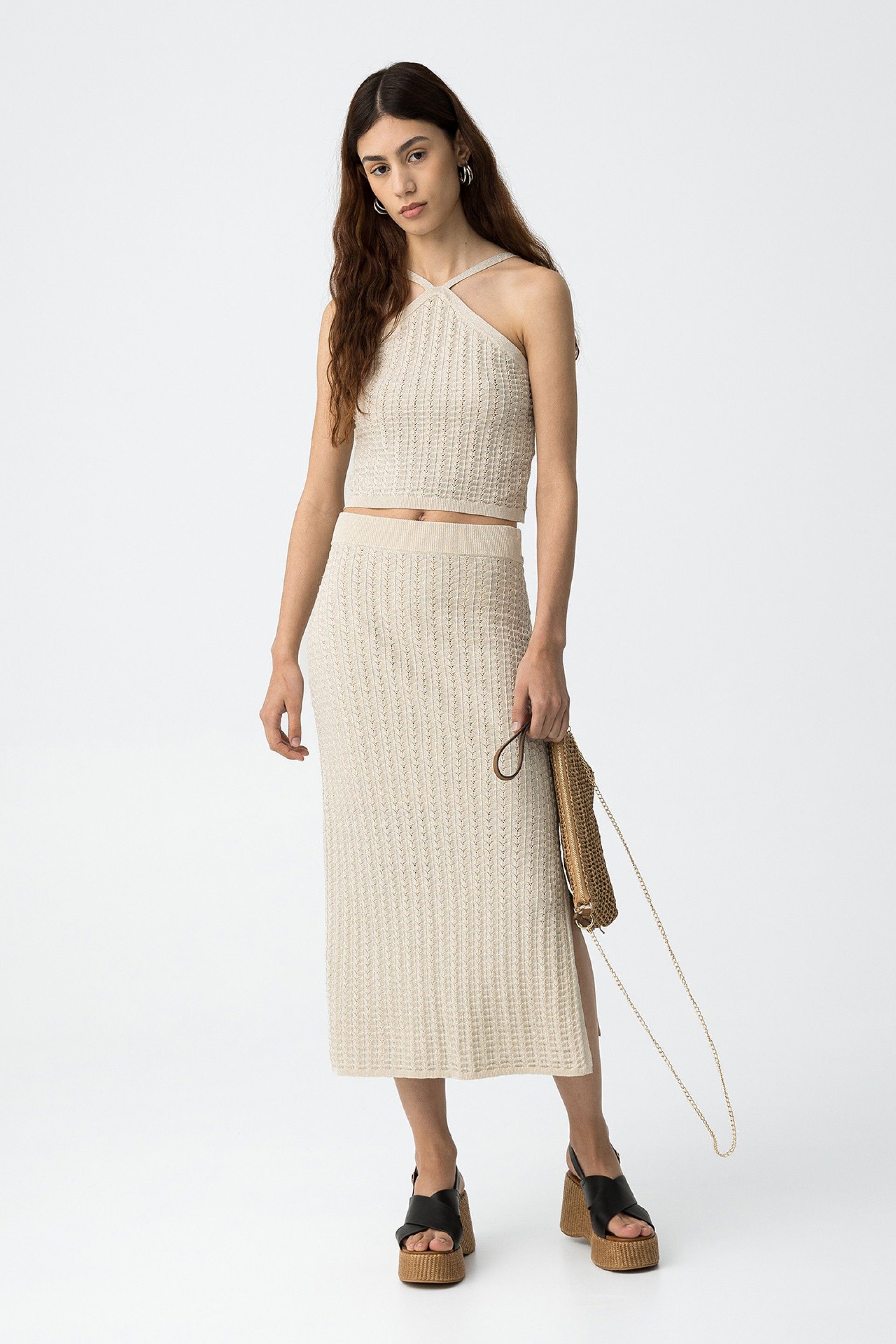Falda Midi Lurex Anaxo
