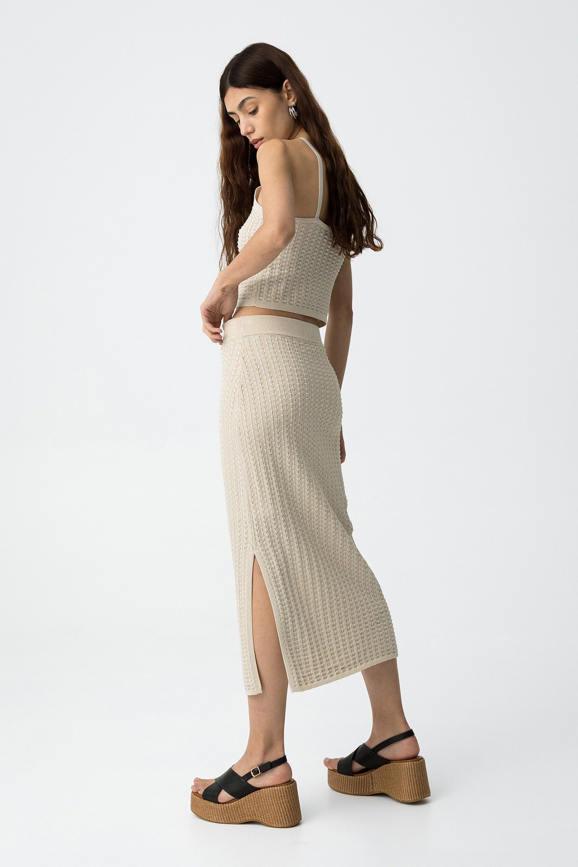 Falda Midi Lurex Anaxo