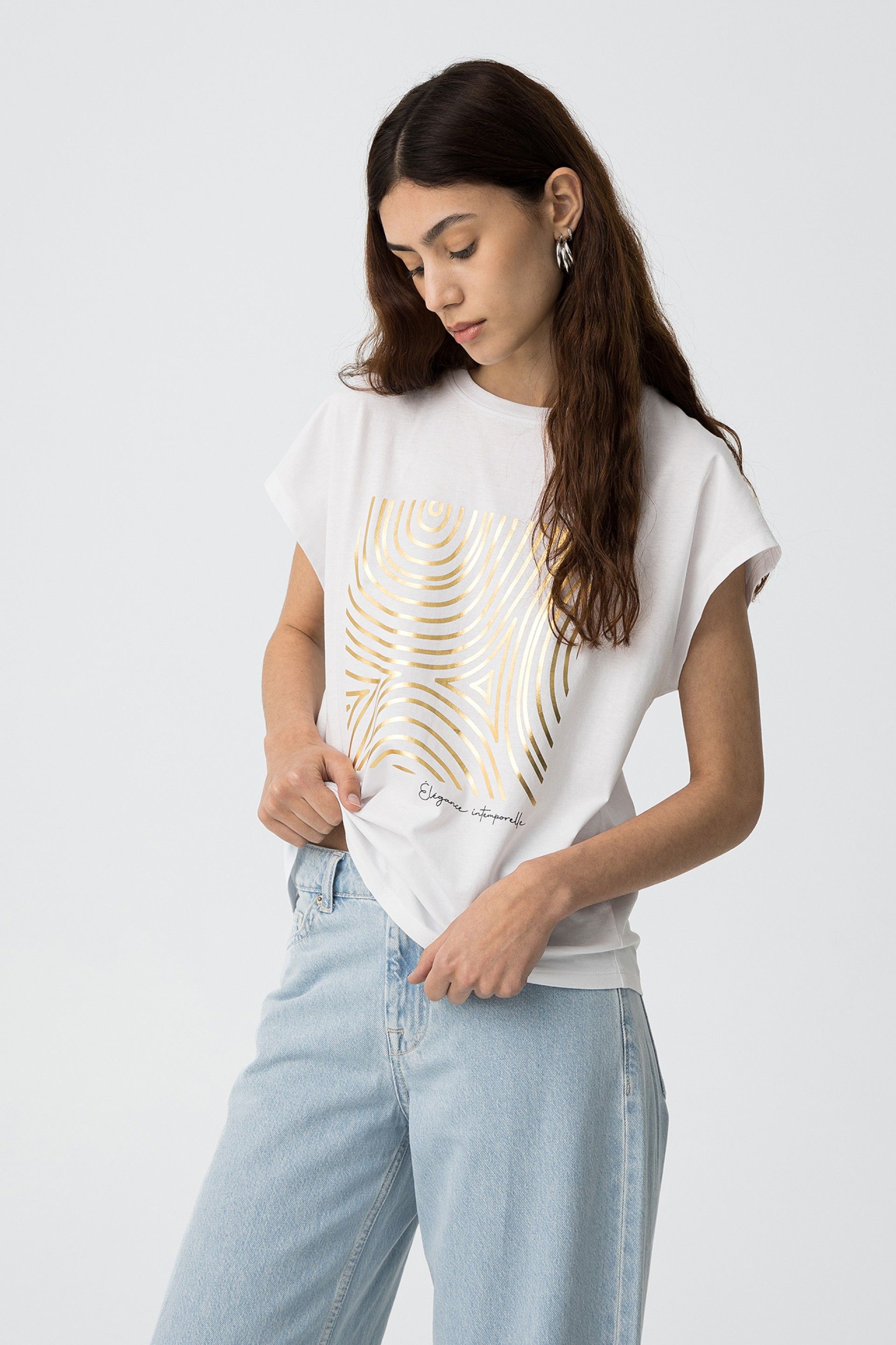 Camiseta Madrid Blanco/Dorado