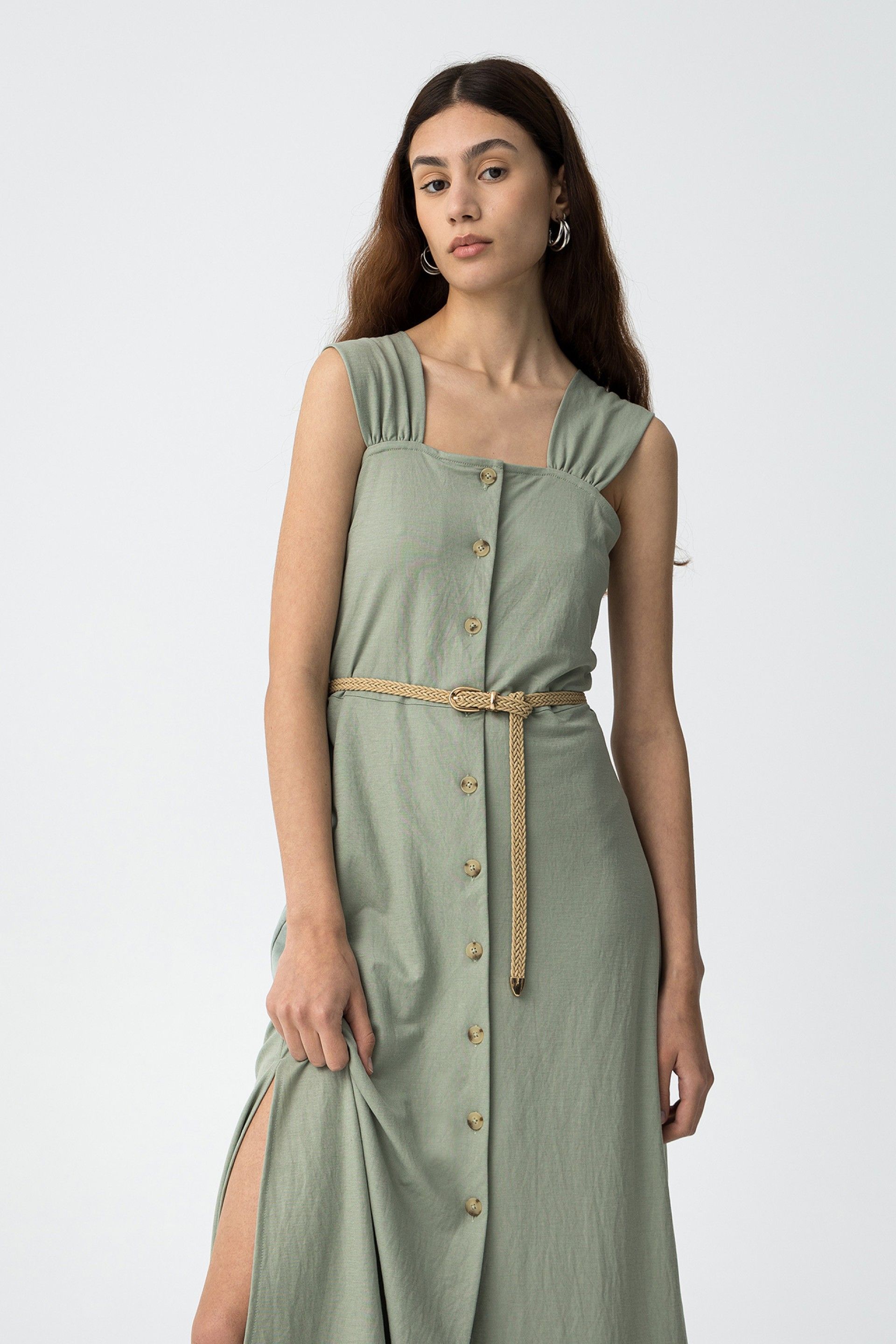 Vestido Tyla Verde + Cinturón