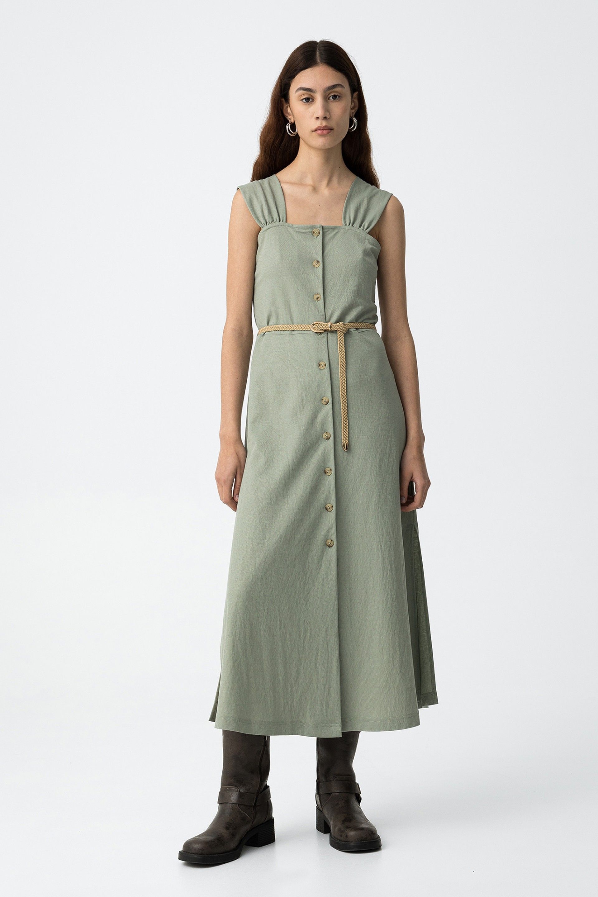 Vestido Tyla Verde + Cinturón