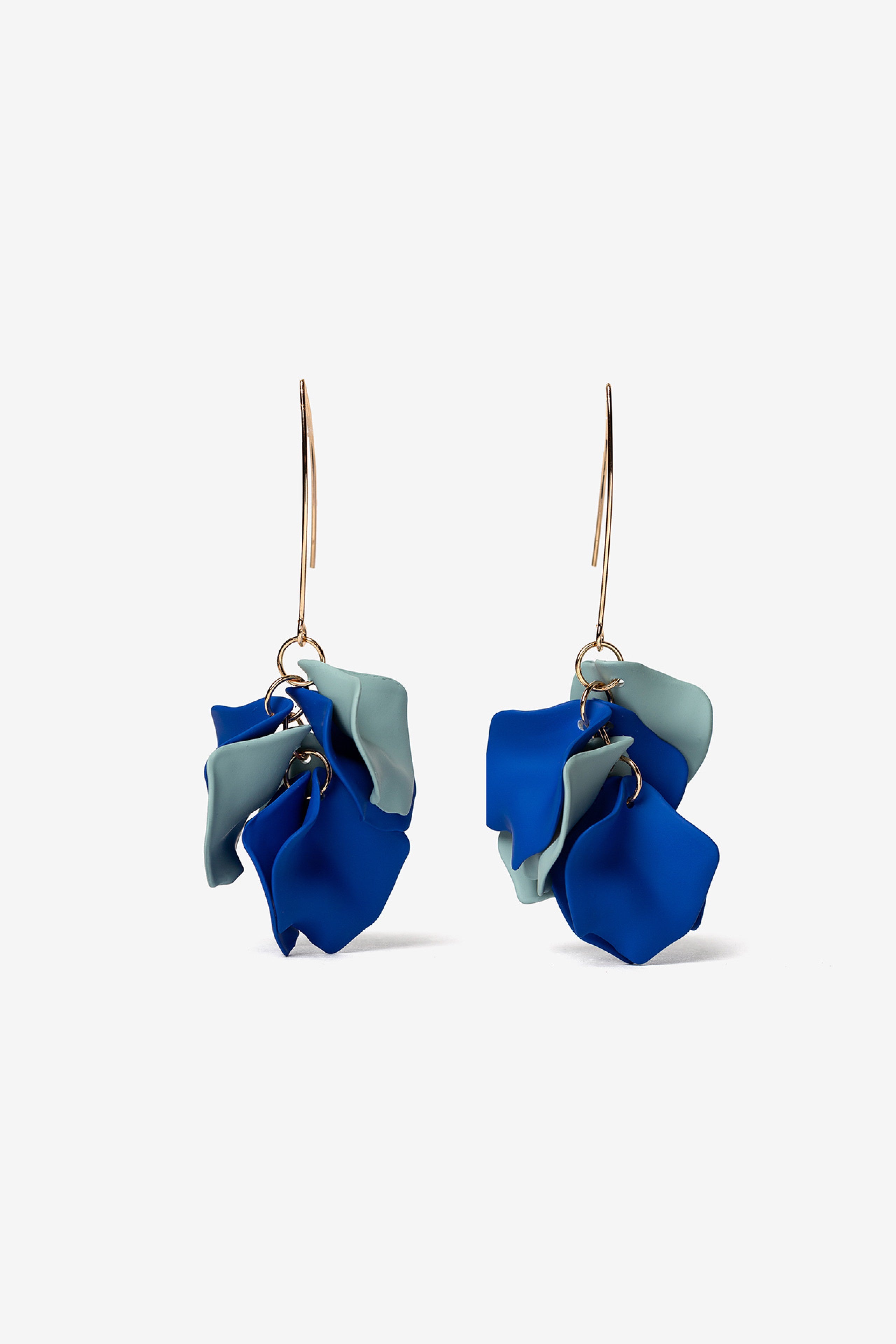 Pendientes Pétalos Mate Azul 6189