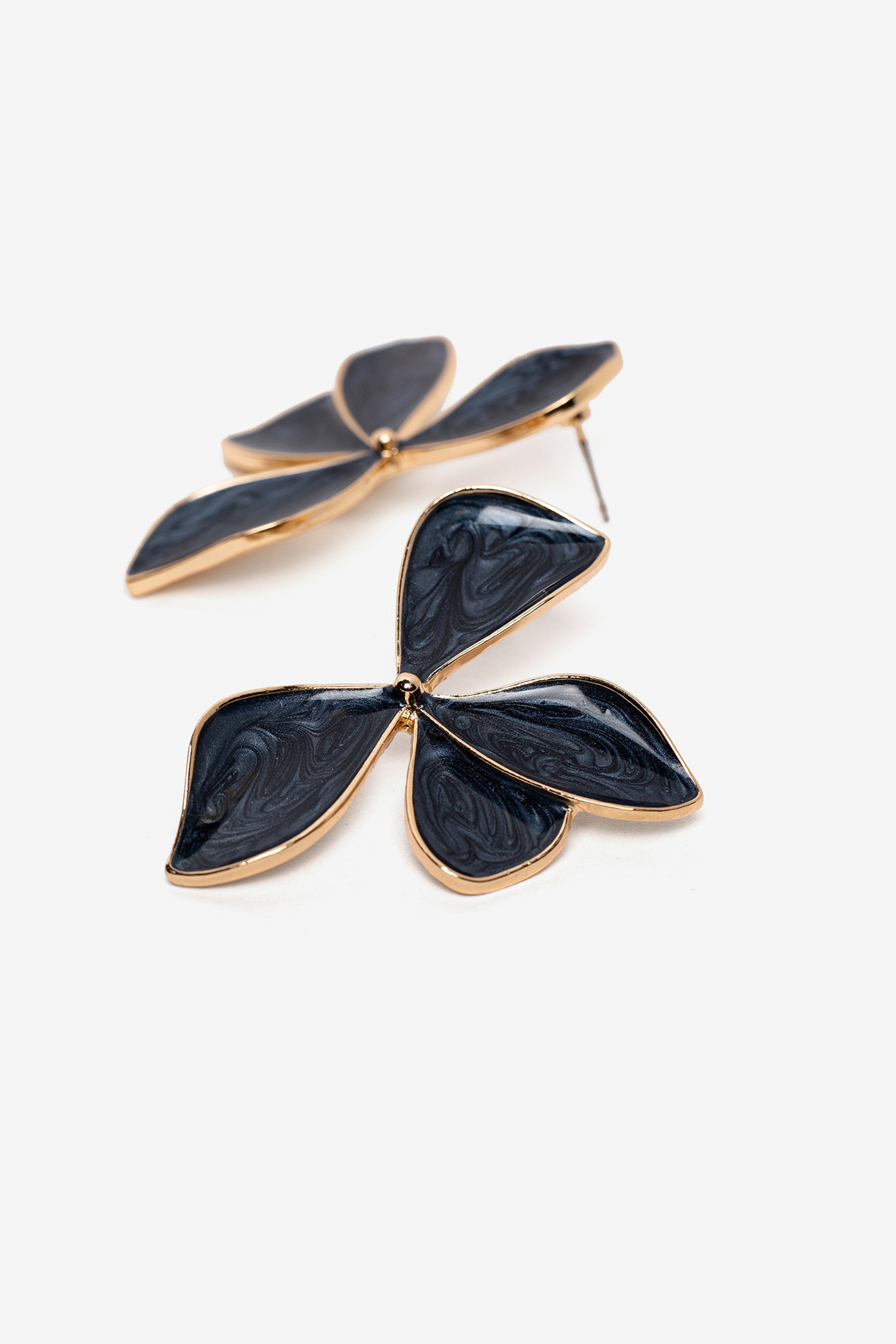 Pendientes Flor Esmaltada Marino 8627
