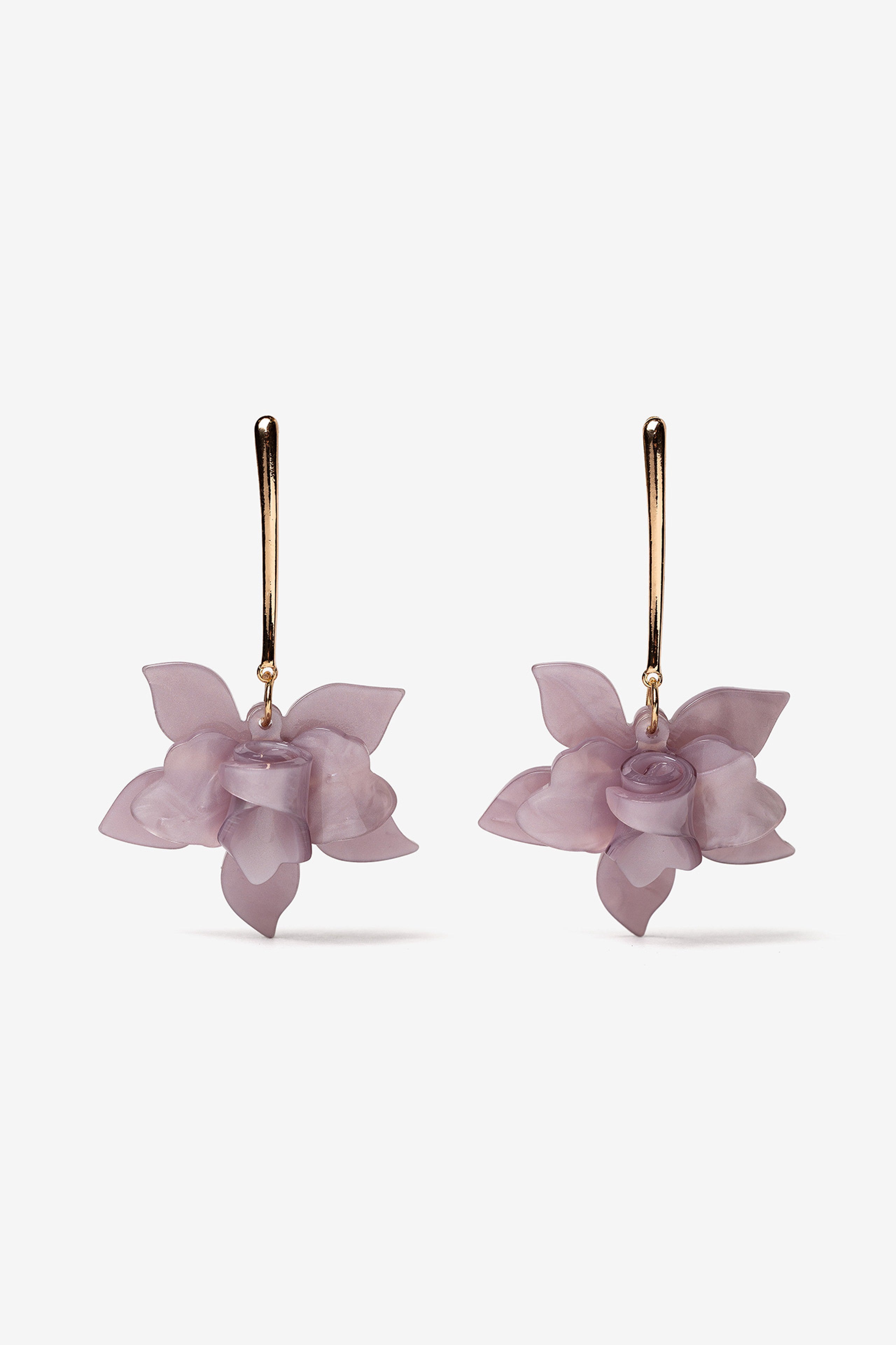Pendientes Colgantes Flor Lila 8707