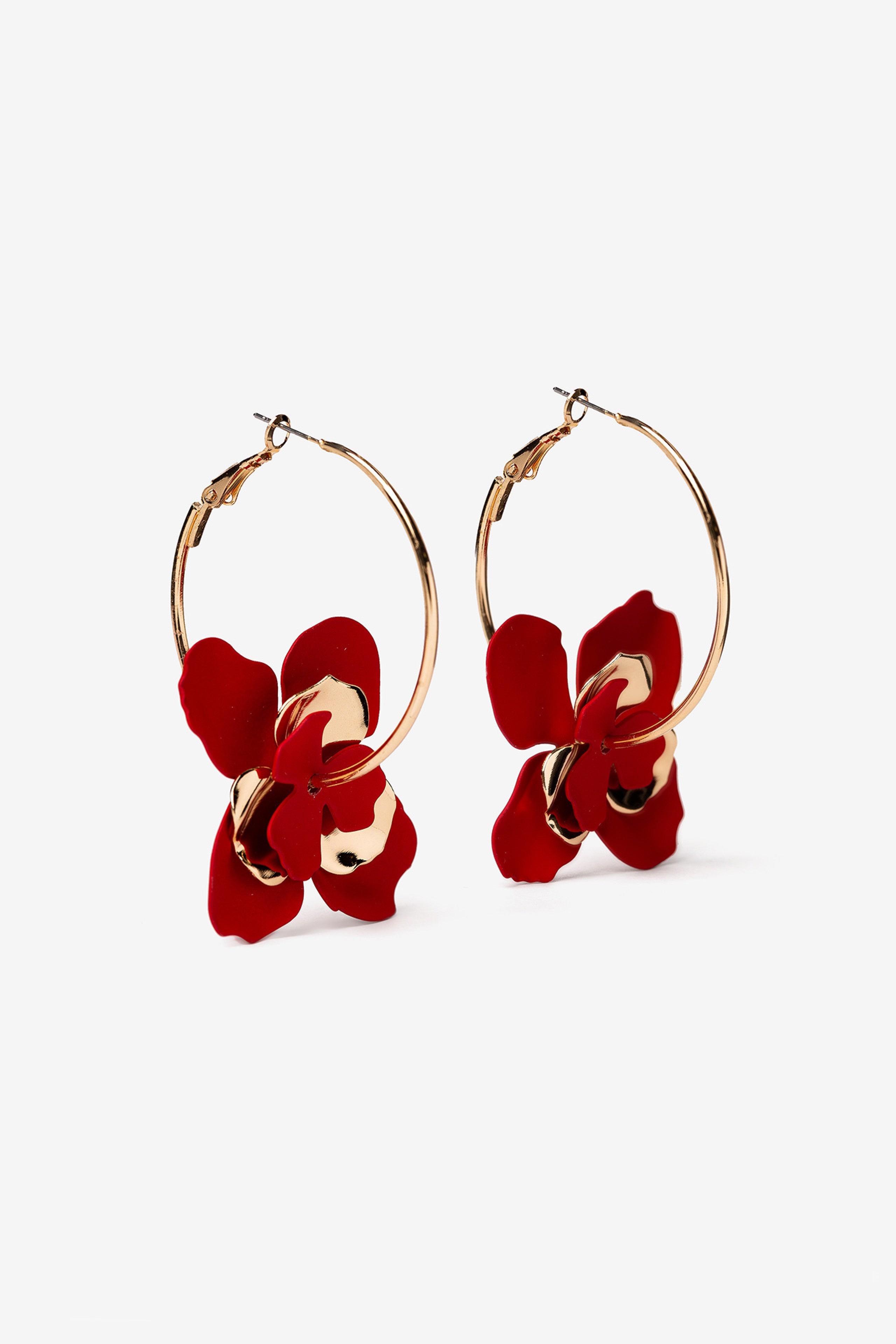 Aros Florales Rojos 9219