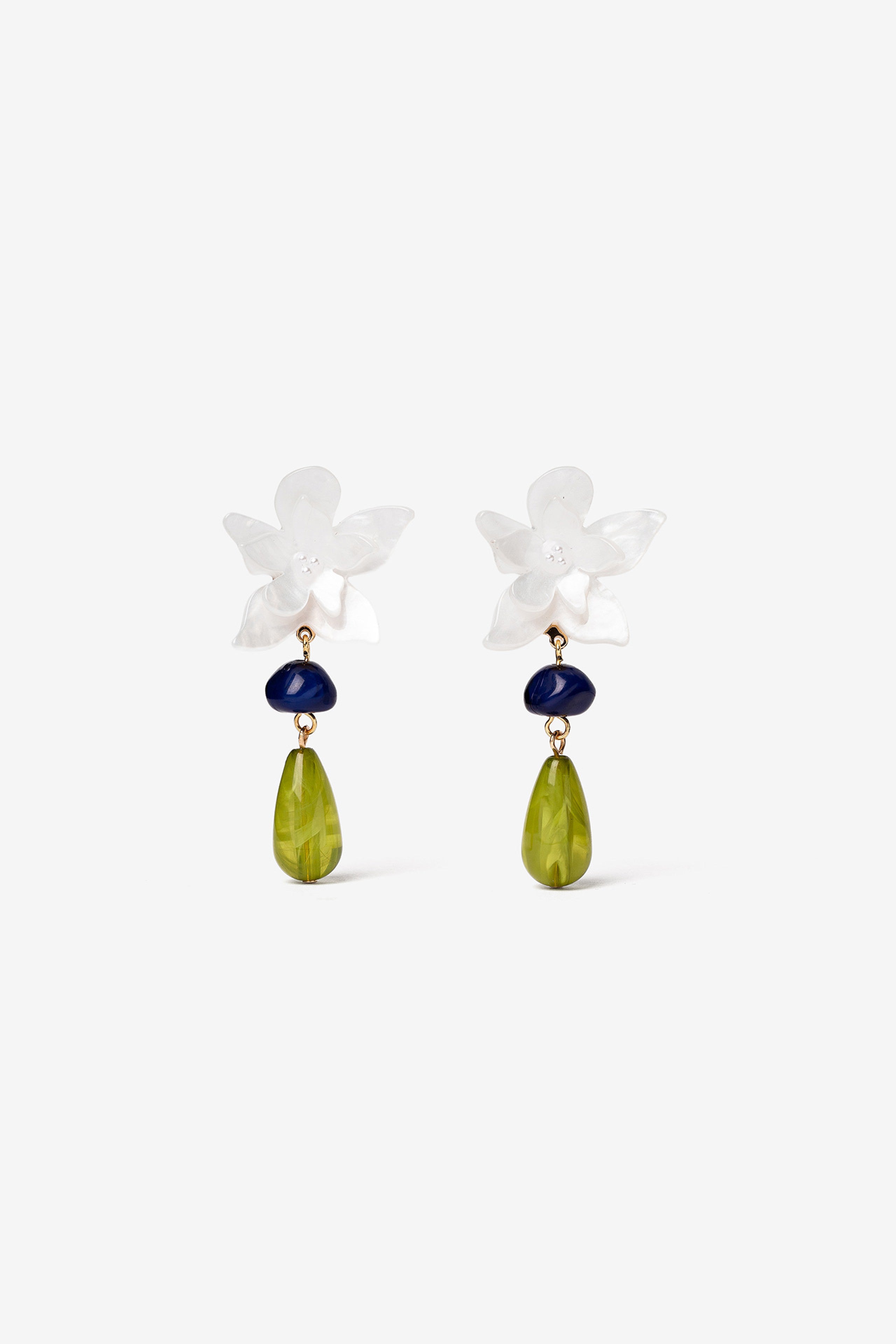 Pendientes Flor Blanca 7492