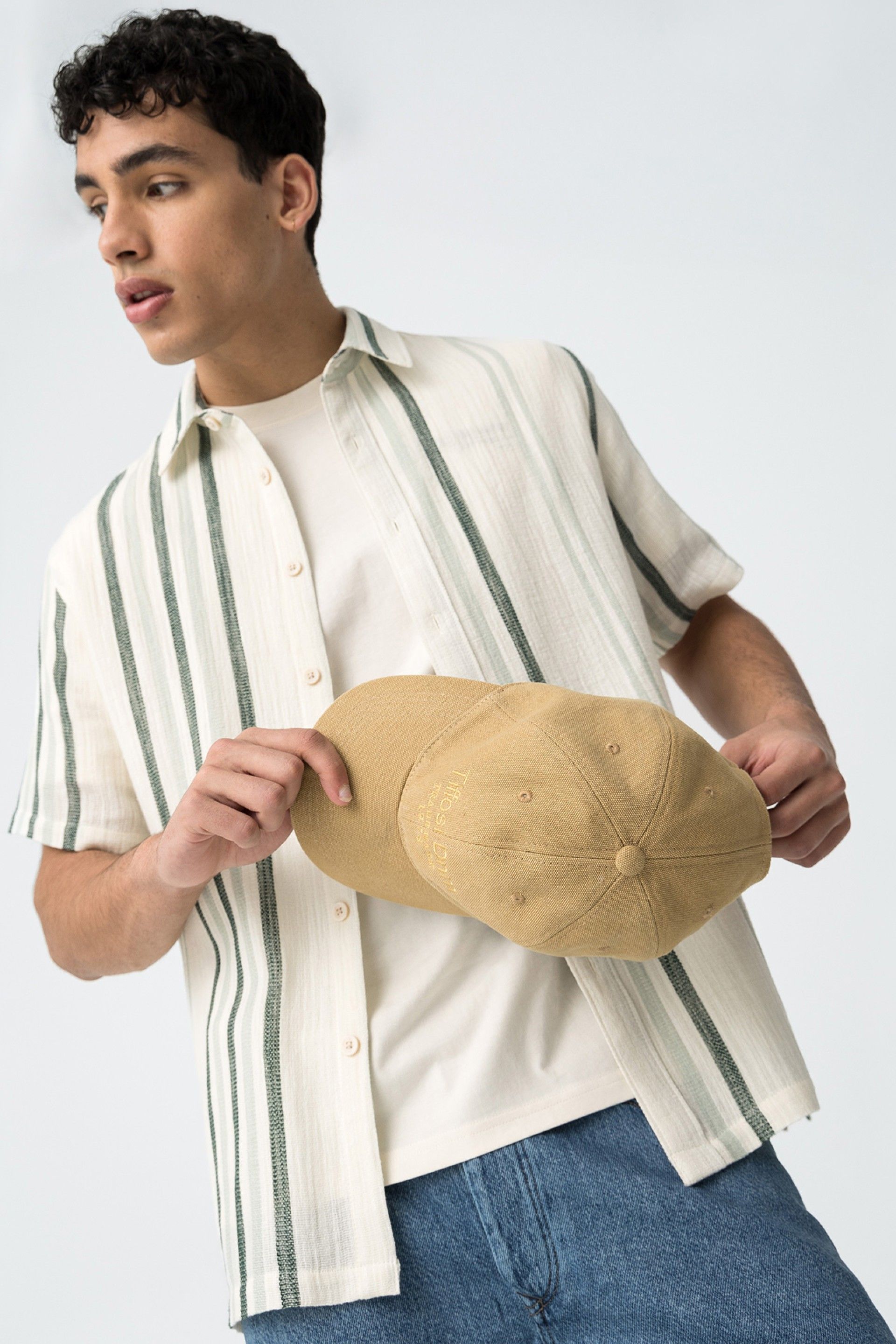 Camisa Meridian Rayas Verdes