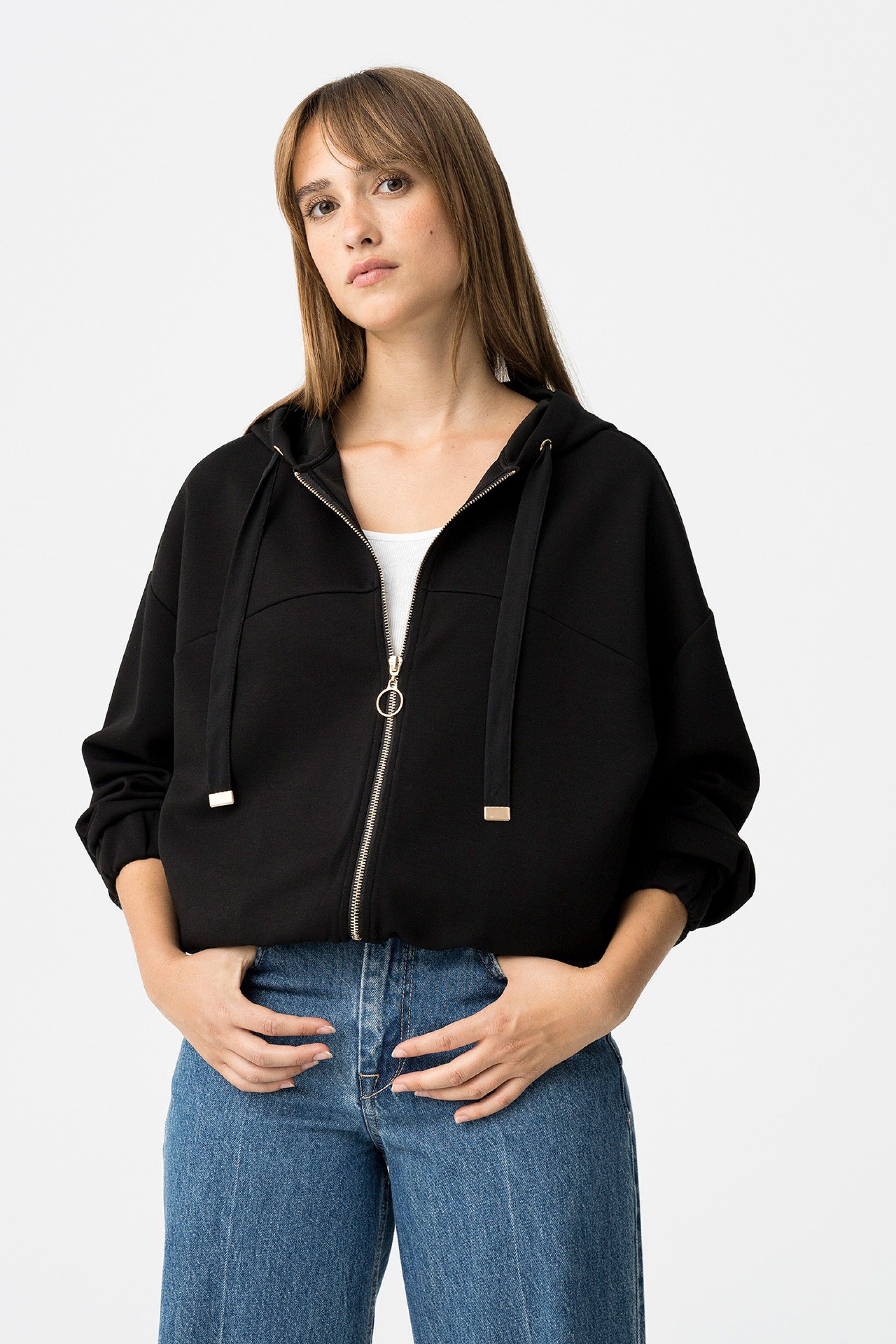 Sudadera Black Negra Cremallera