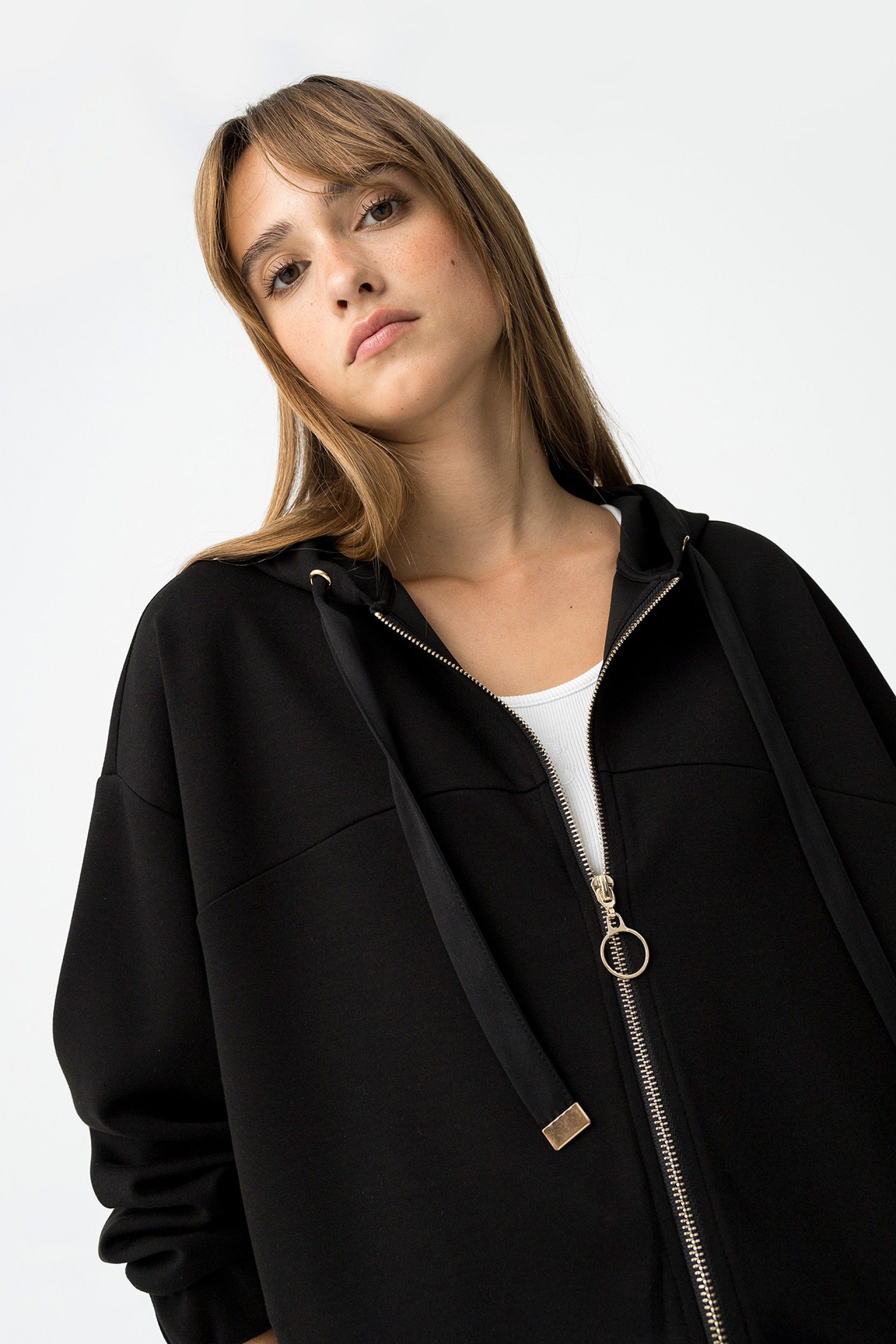 Sudadera Black Negra Cremallera