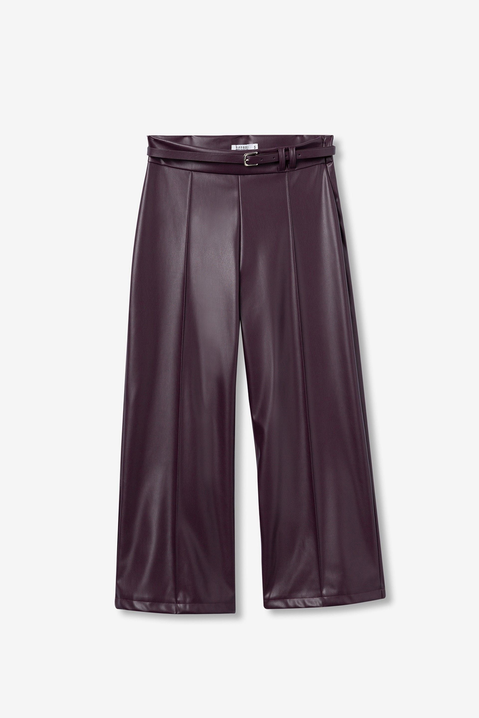 Pantalón Fila Polipiel Morado + Cinturón