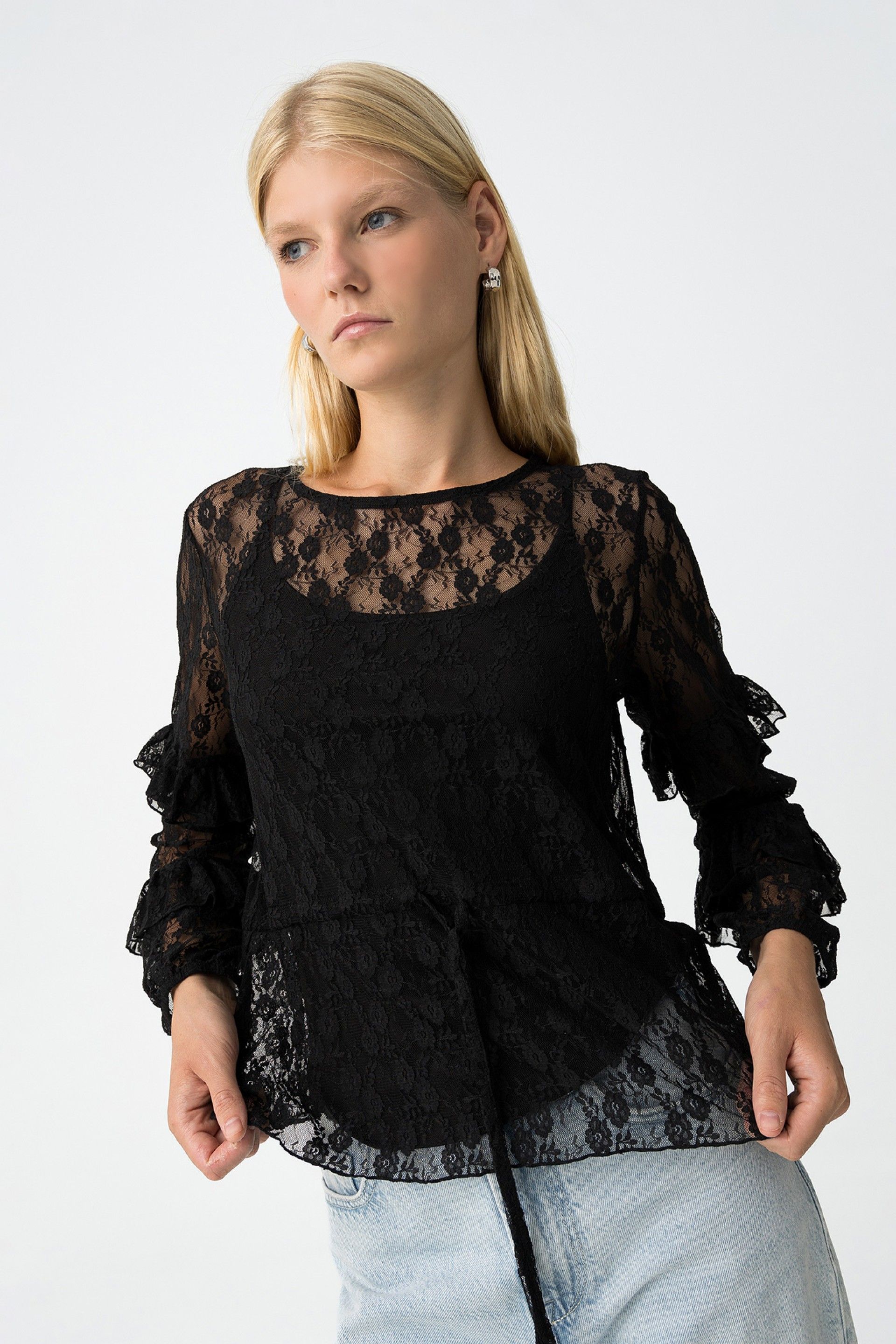 Blusa Mad Encaje Negra