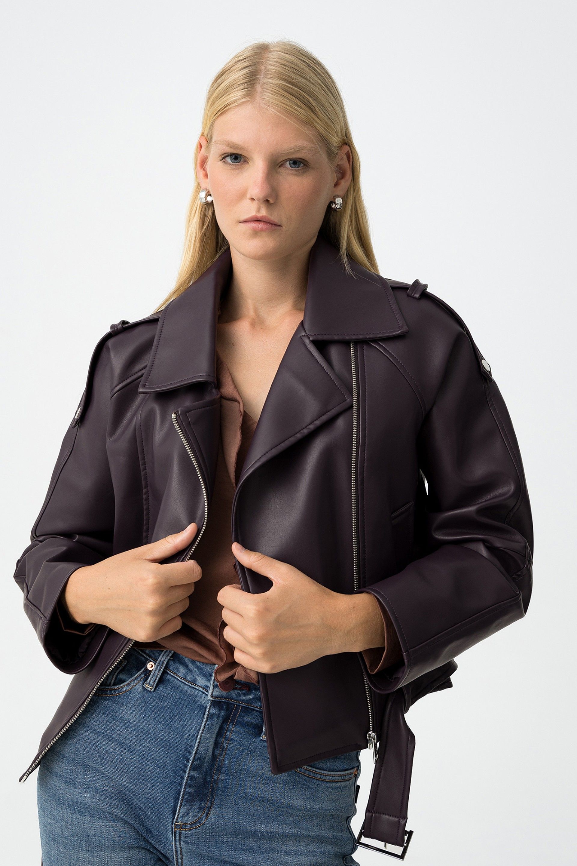 Chaqueta Polipiel Bree Morada