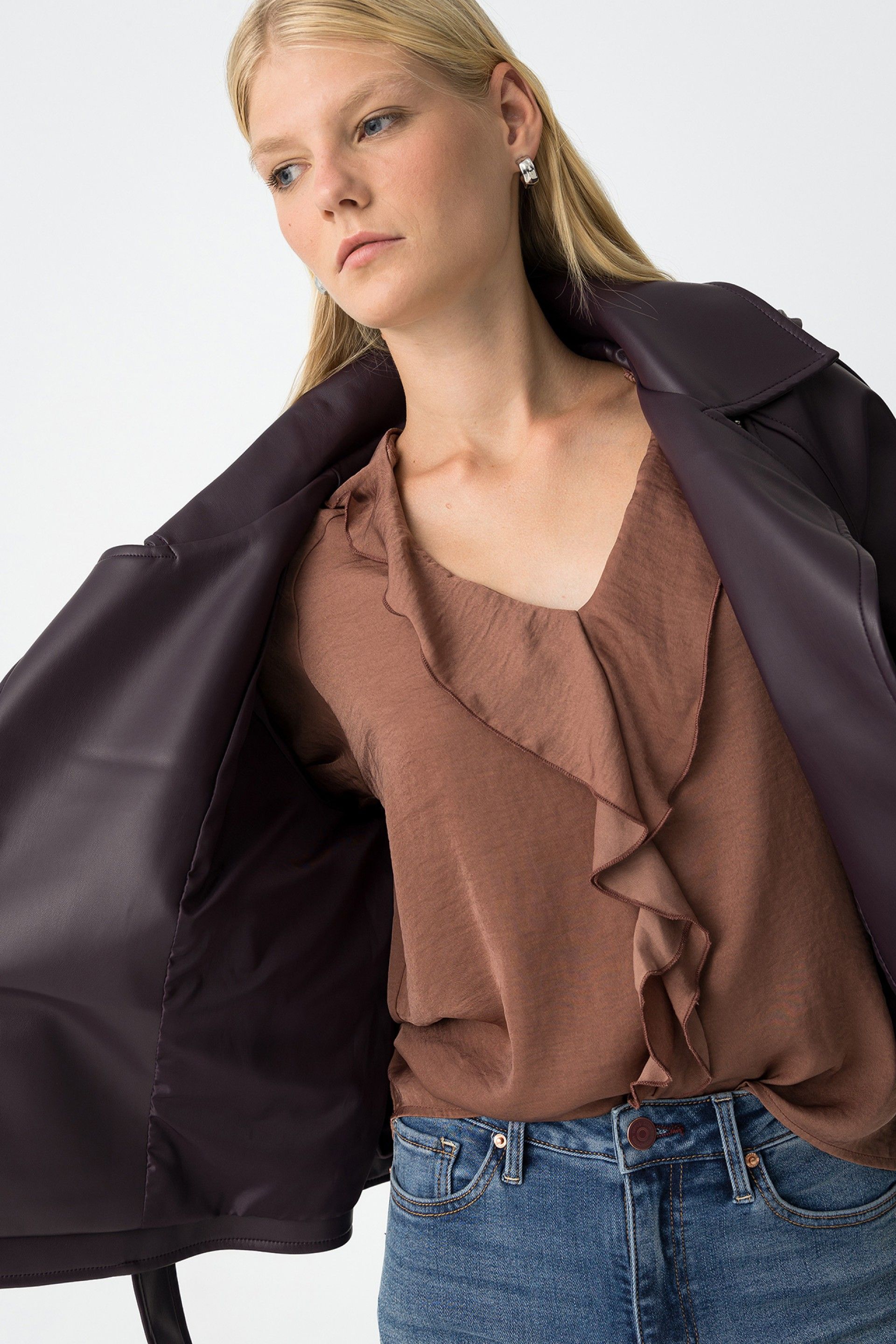 Chaqueta Polipiel Bree Morada