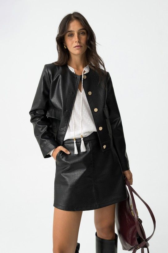 Chaqueta Piel Croc