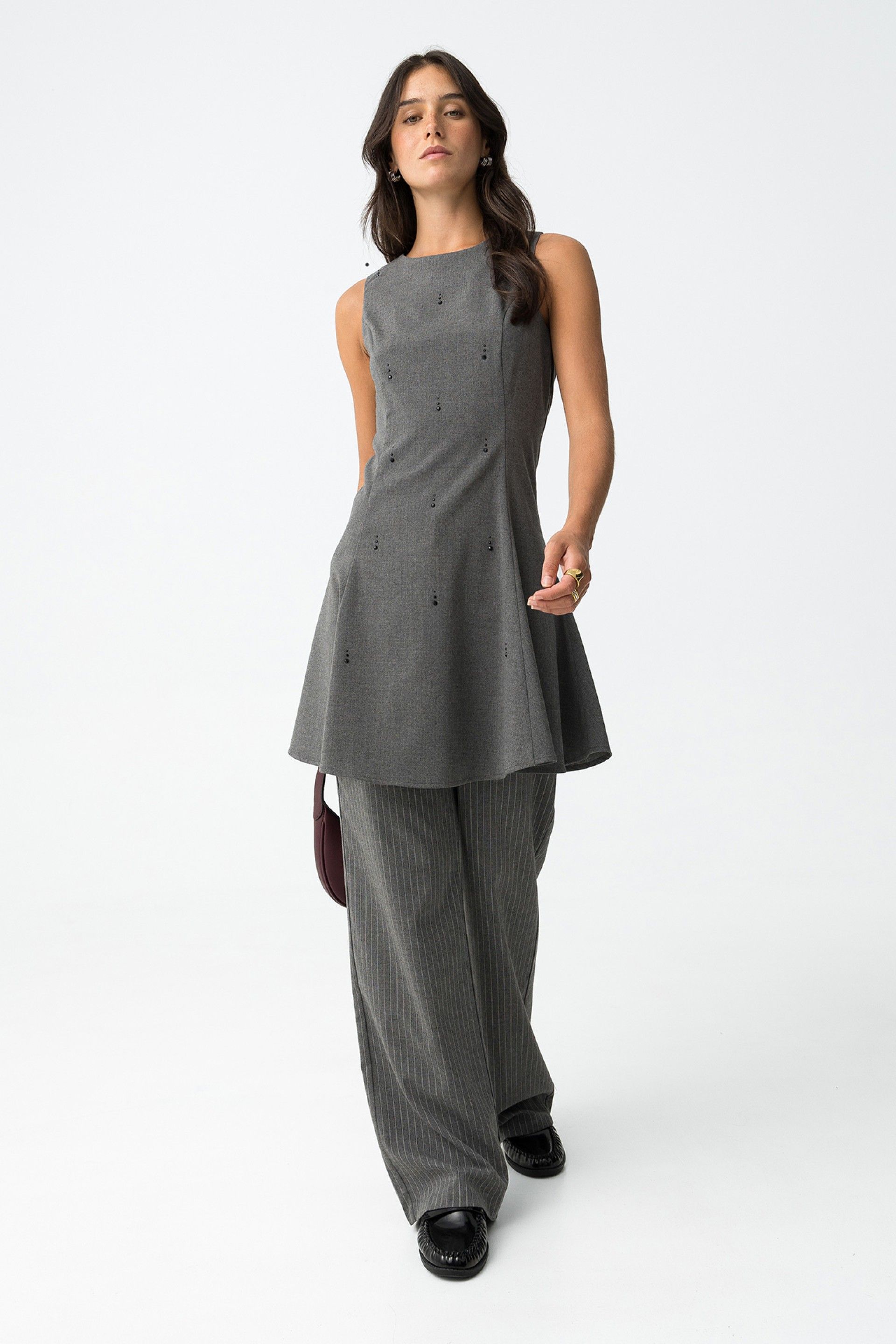 Pantalón Rayas Riley Gris