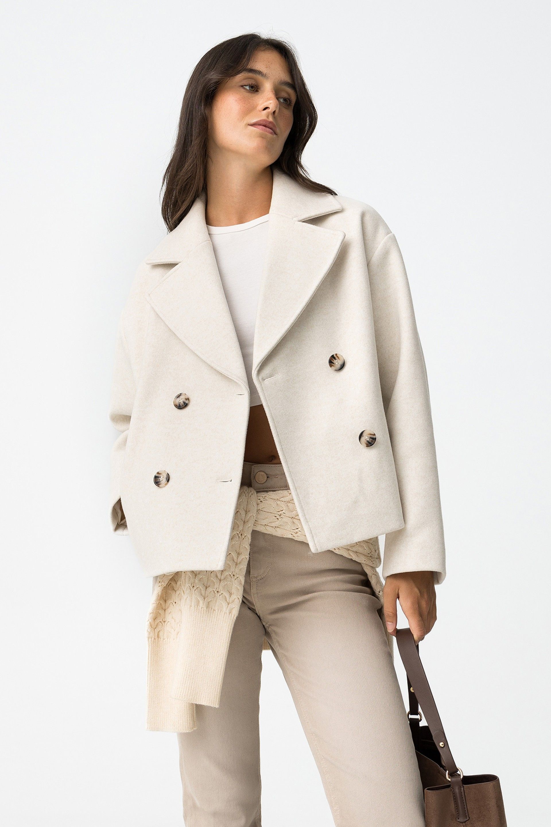 Chaqueta Paño Crop Navy