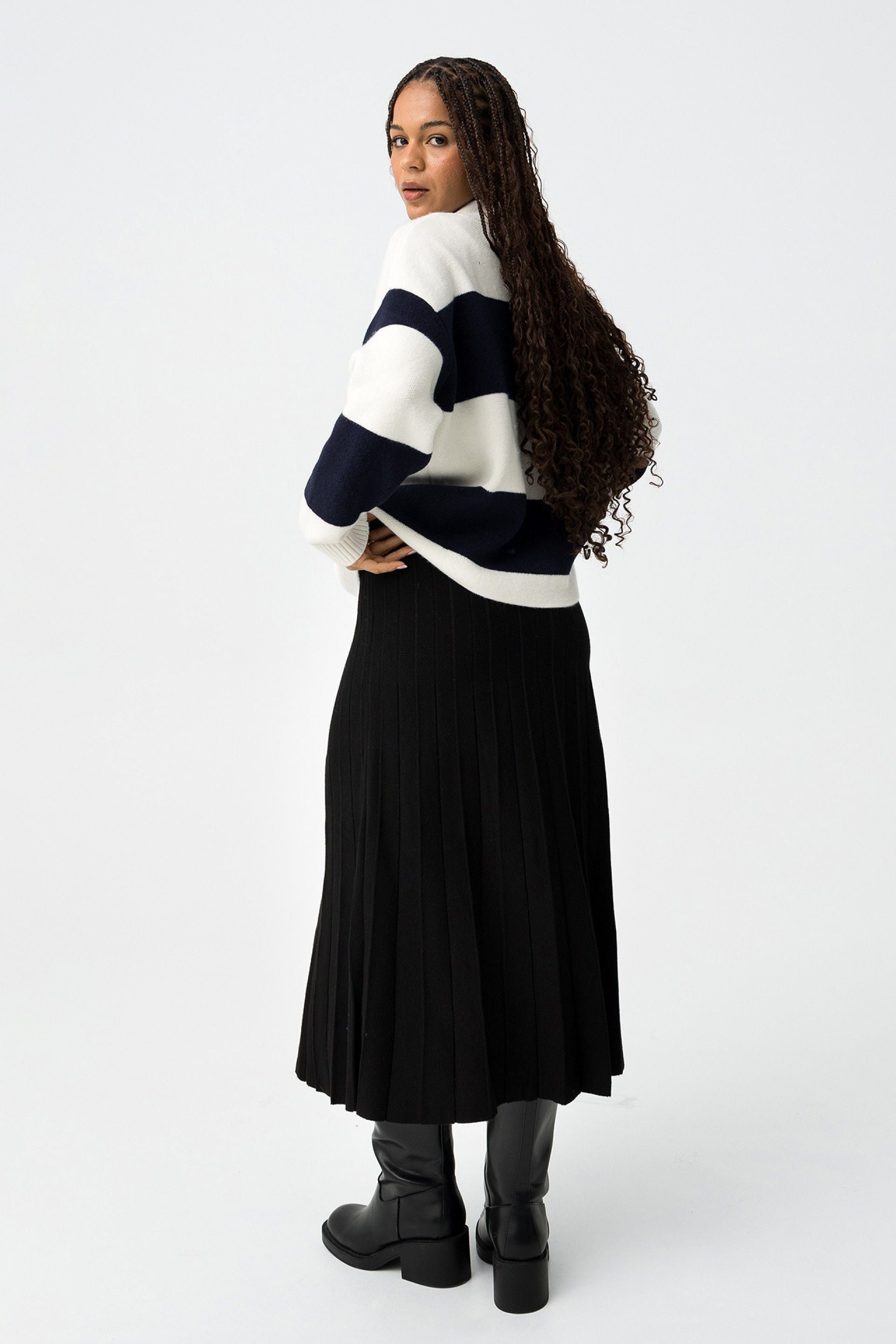 Cárdigan Bold Marino/Blanco